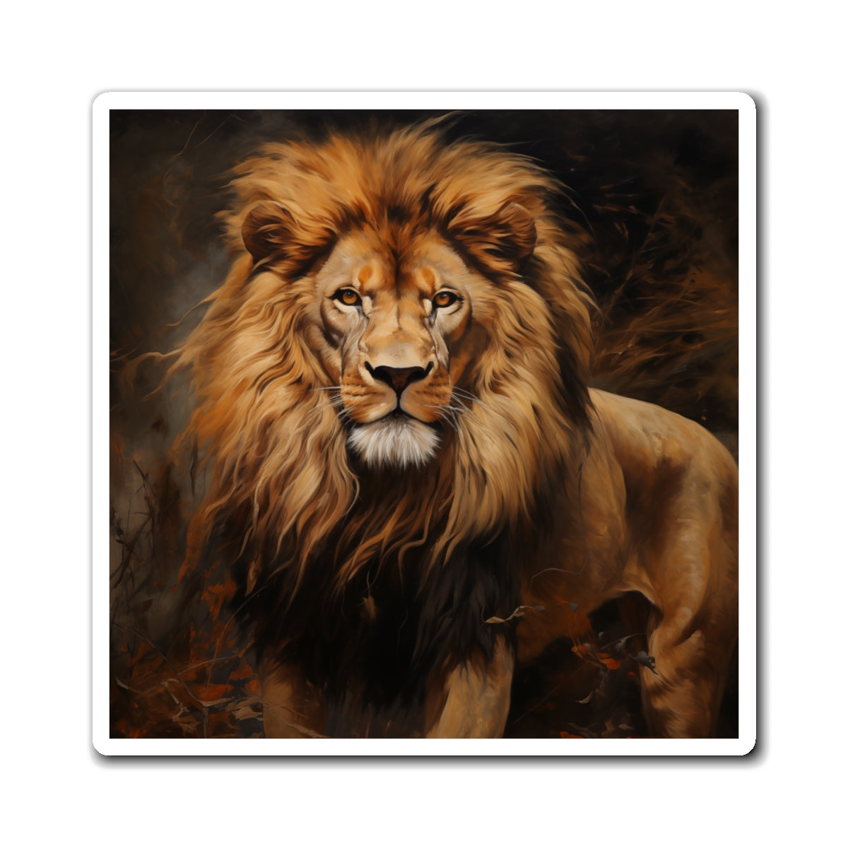 Lion Art Magnet (Square)