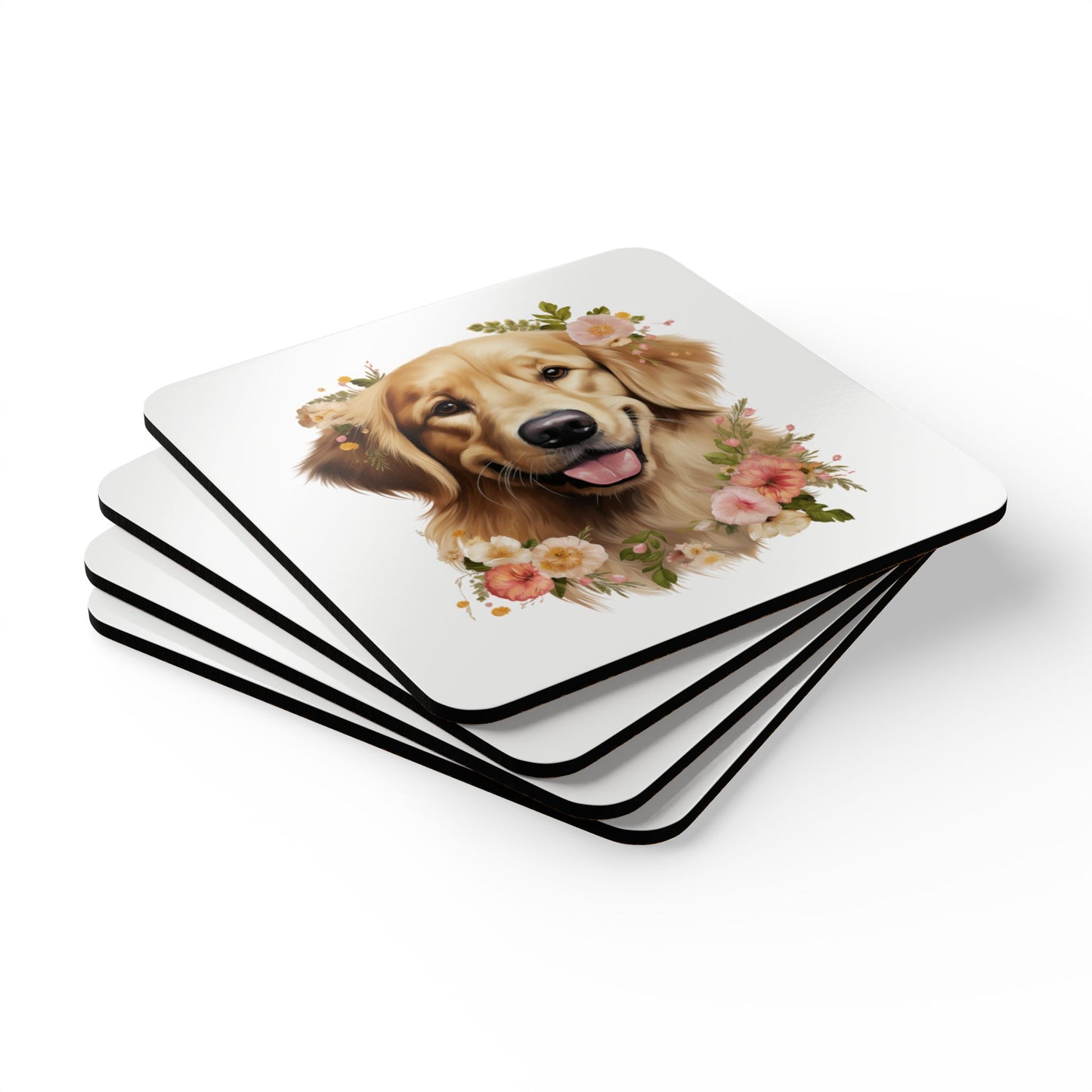 Golden Retriever Coaster Set - Corkwood