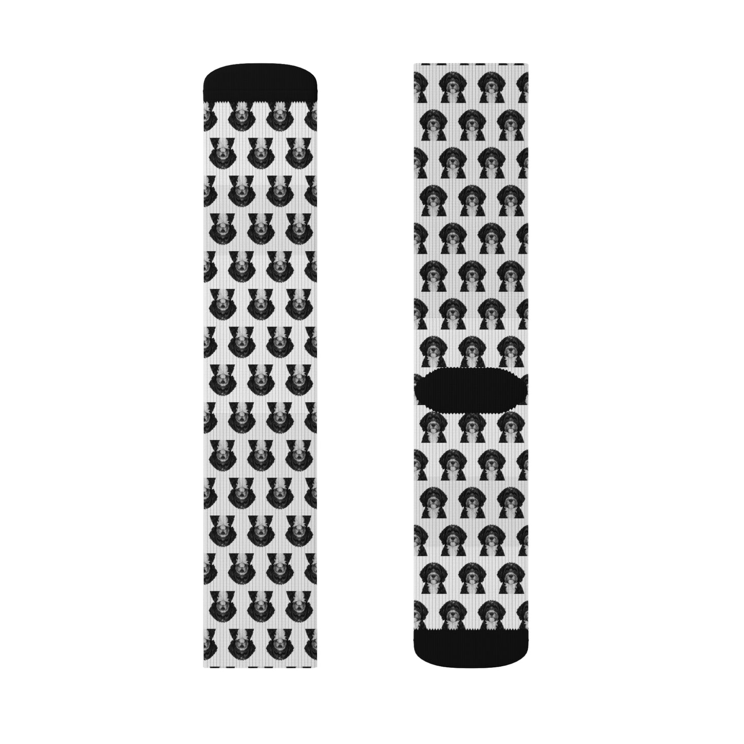 Bernedoodle Sublimation Socks, Dog Lover Gift, Custom Pet Design, Cute Animal Print, Personalized Footwear, Unique Puppy Pattern