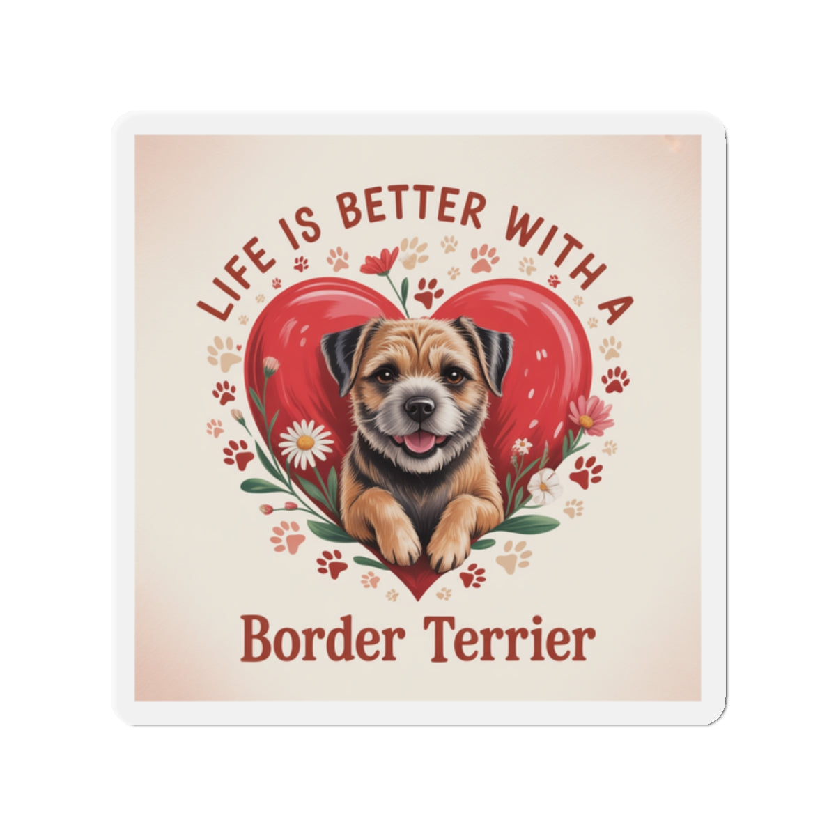 Border Terrier Die-Cut Magnet - Cute Dog Breed Refrigerator Magnet, Pet Lover Gift, Animal Decor, Fridge Decoration, Puppy Art Magnet