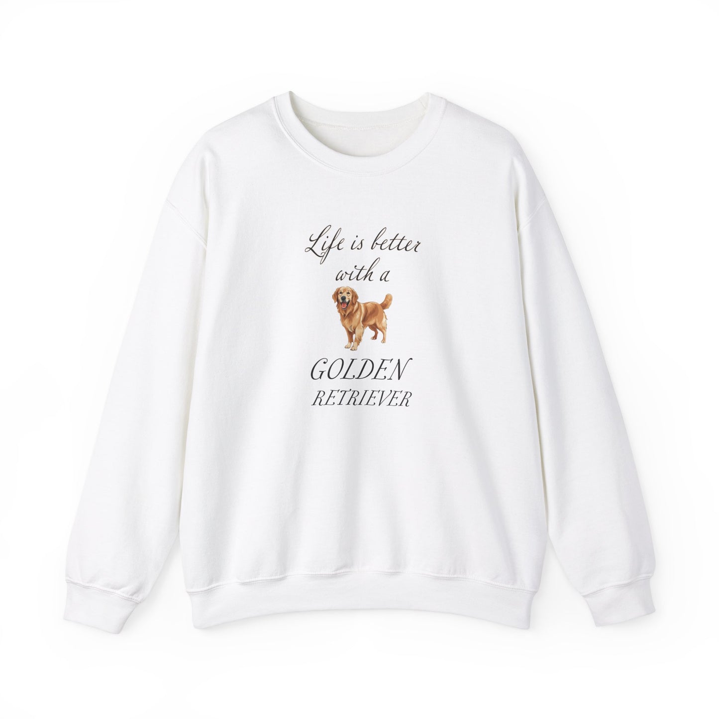 Life is Better with a Golden Retriever Unisex Heavy Blend™ Crewneck Sweatshirt