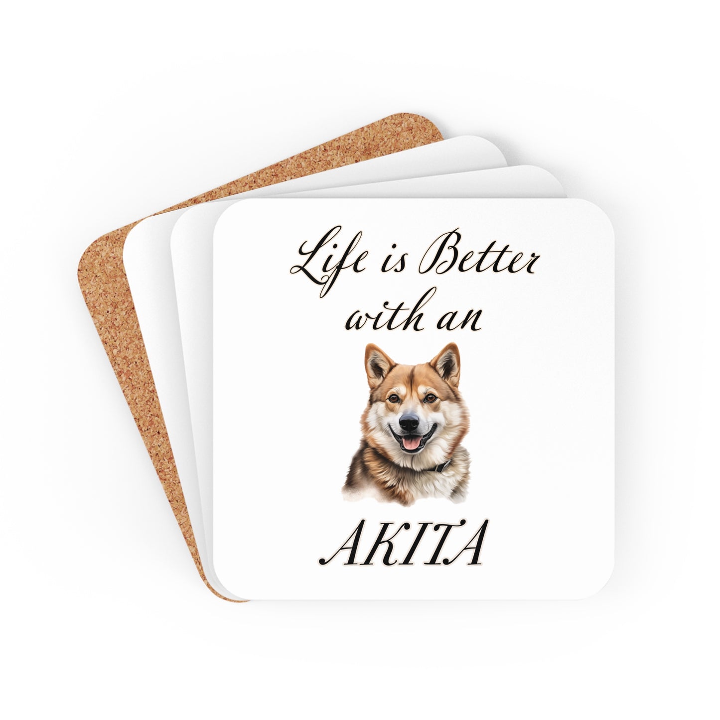 Akita Coaster Set - Corkwood