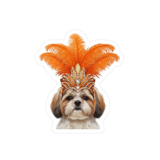 Showgirl Shih Tzu decal - Shih Tzu Sticker  - Dog Sticker - Pet Decal - Outdoor - Indoor - Animal Showgirl Collection Orange Edition