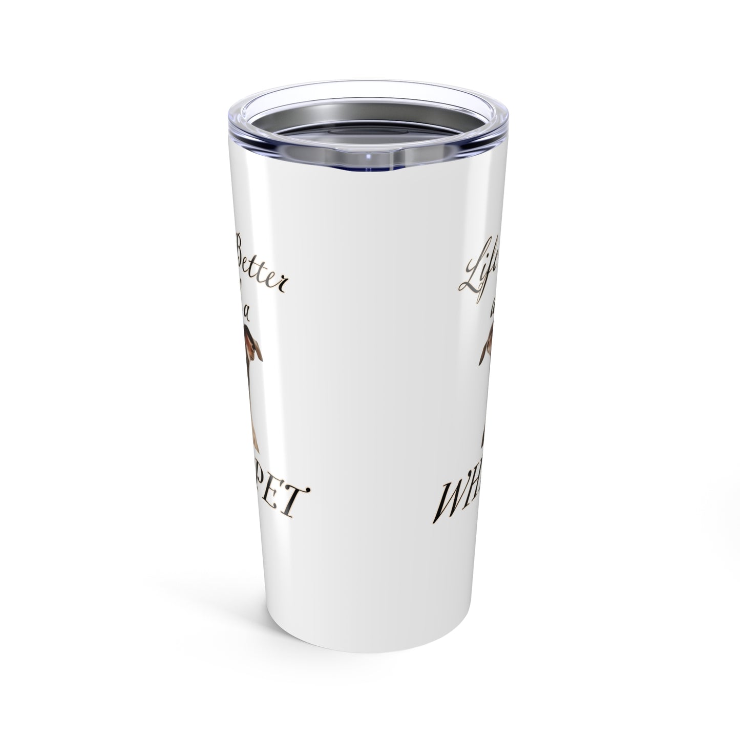 Whippet Tumbler | Dog Travel Mug | Dog Mom Gift | Stainless Steel 20oz | Life is Better with a Whippet