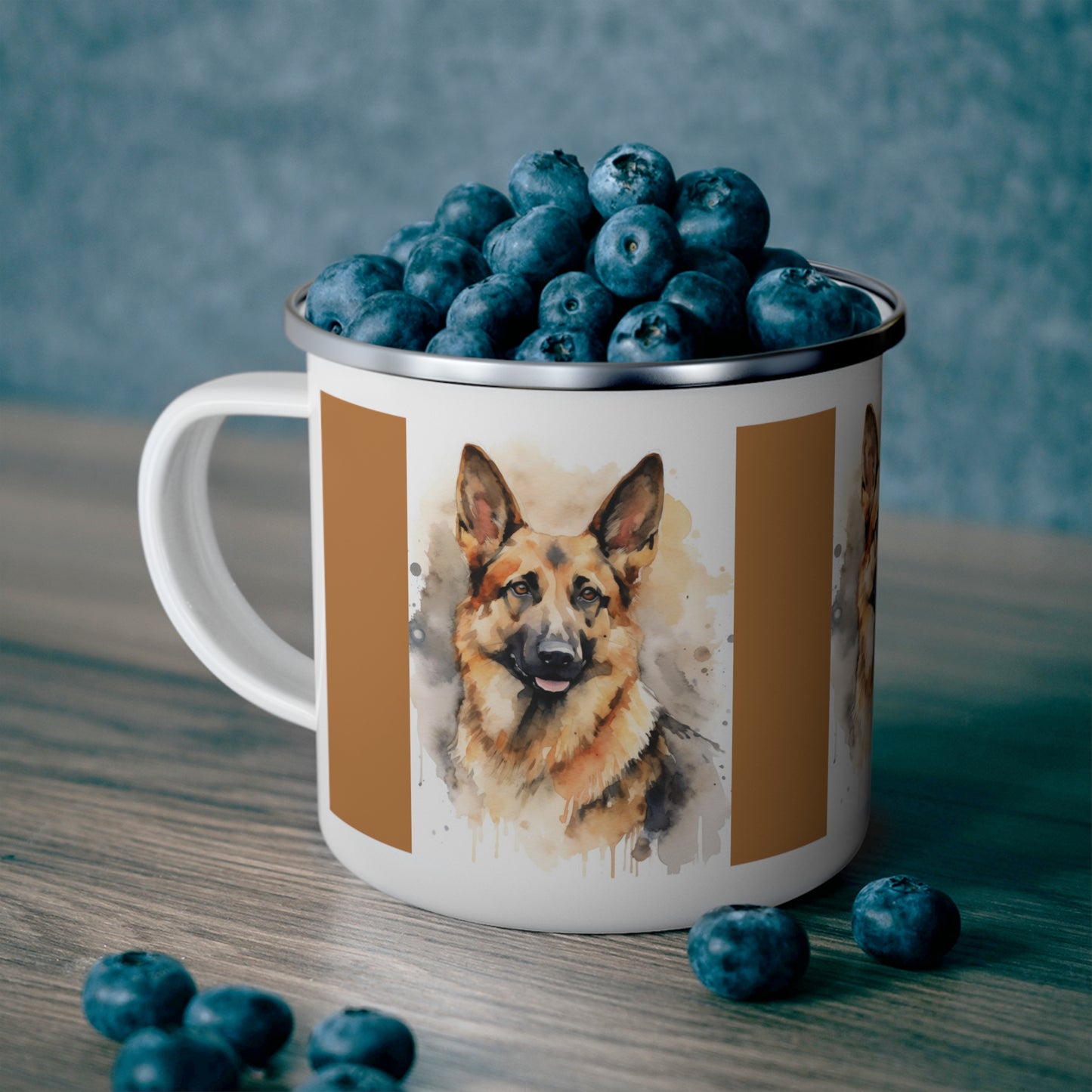 German Shepherd Enamel Camping Mug