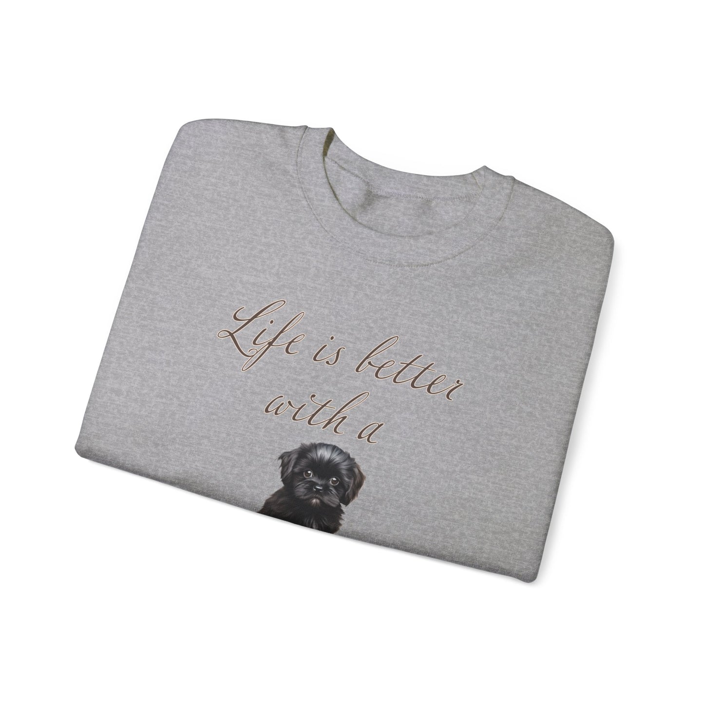 Life is Better with a Shih Tzu Unisex Heavy Blend™ Crewneck Sweatshirt