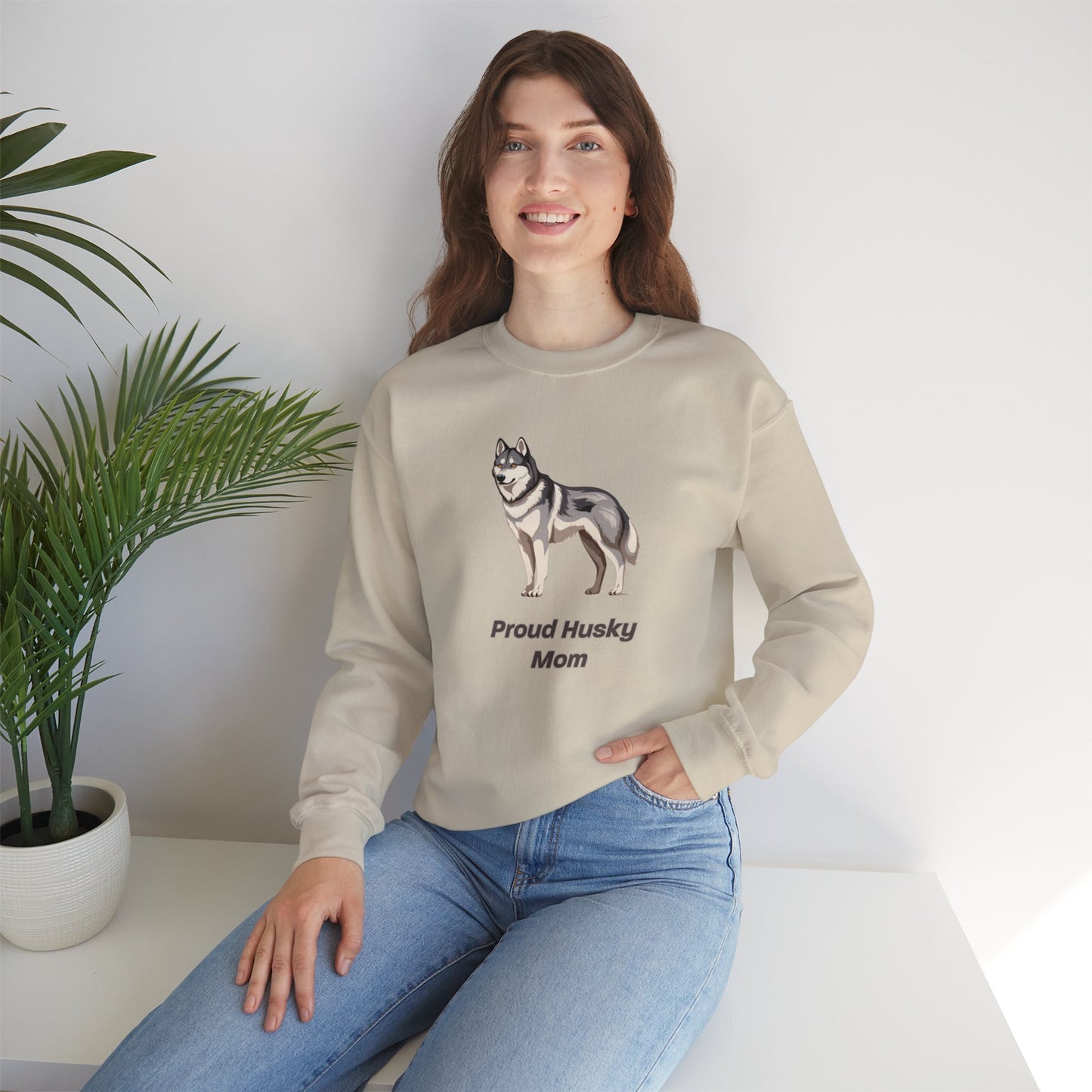 Proud Husky Mom Unisex Crewneck Sweatshirt