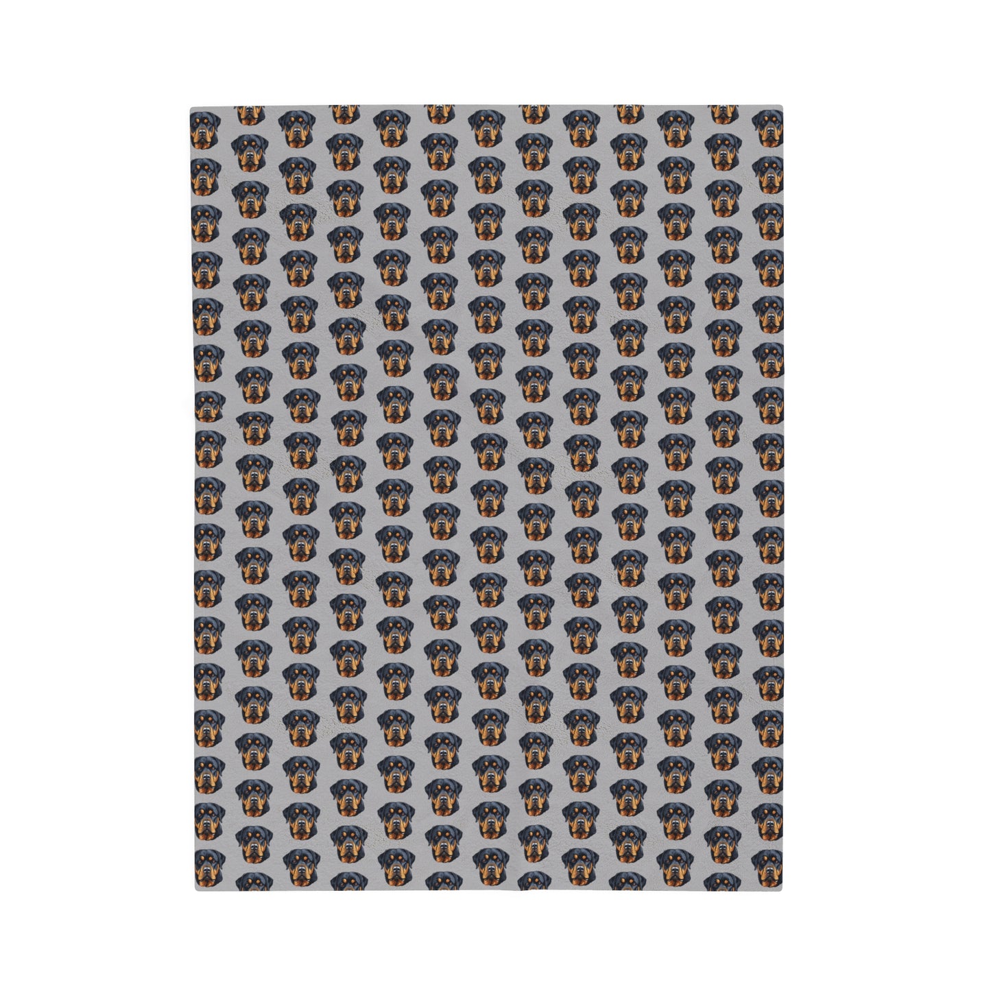 Rottweiler Velveteen Plush Blanket (Light Grey)