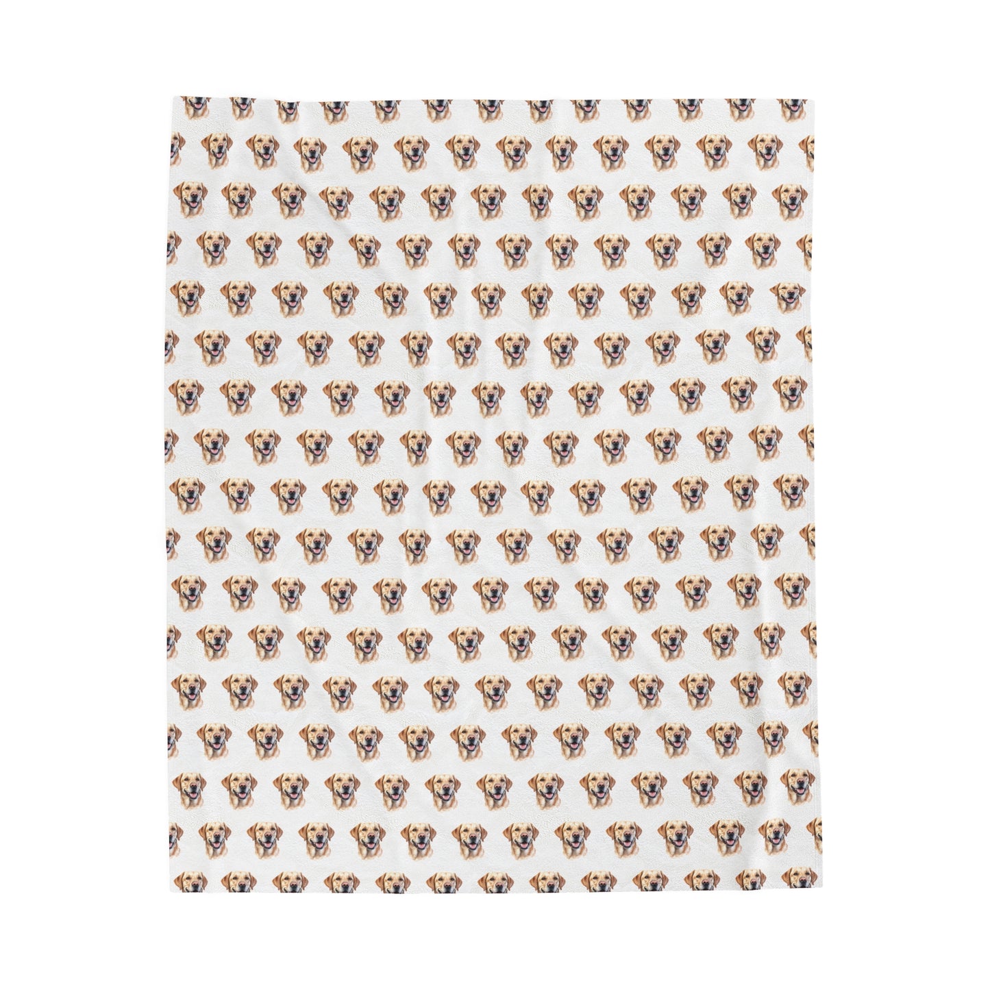 Labrador Retriever Velveteen Plush Blanket (White)