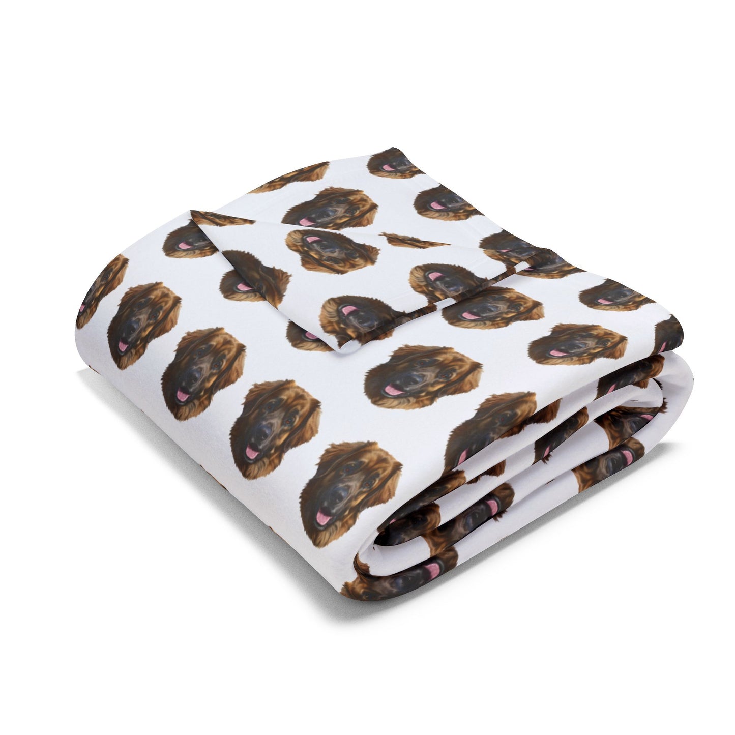 Fleece Blanket, Leonberger Dog Lover Gift, Cozy Winter Throw, Pet Owner Present, Animal Print Home Decor