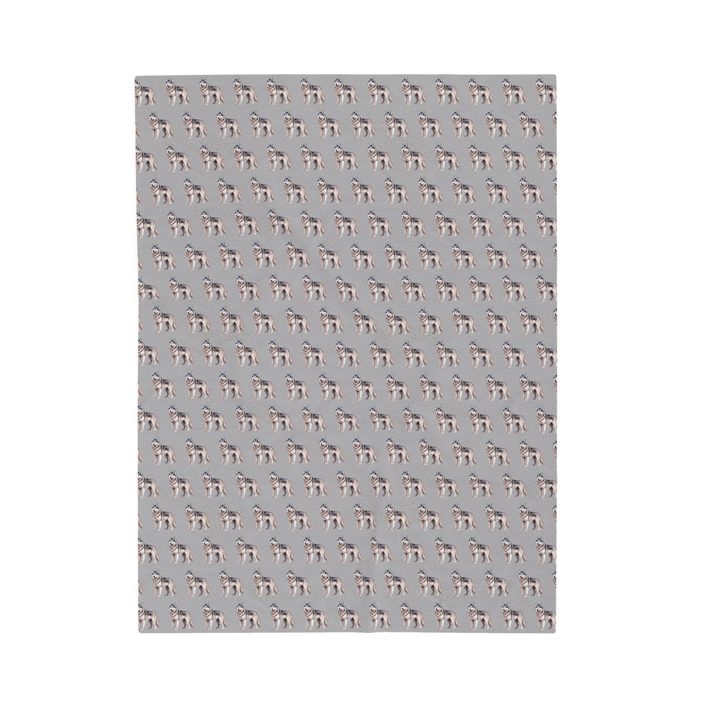 Husky Velveteen Plush Blanket (Light Grey)
