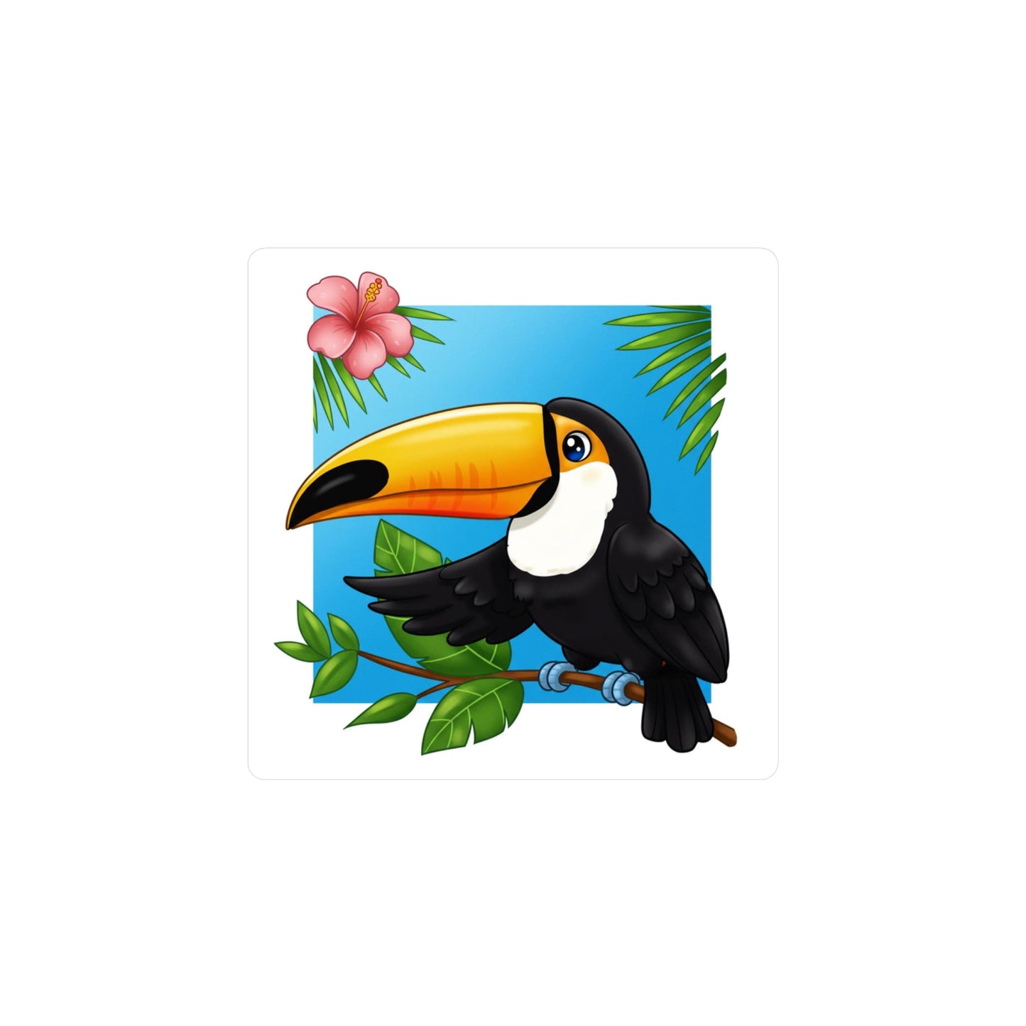 Toucan Sticker, Tropical Decal, Bird Vinyl Sticker, Nature Laptop Decal, Car Decal, Water Bottle Sticker