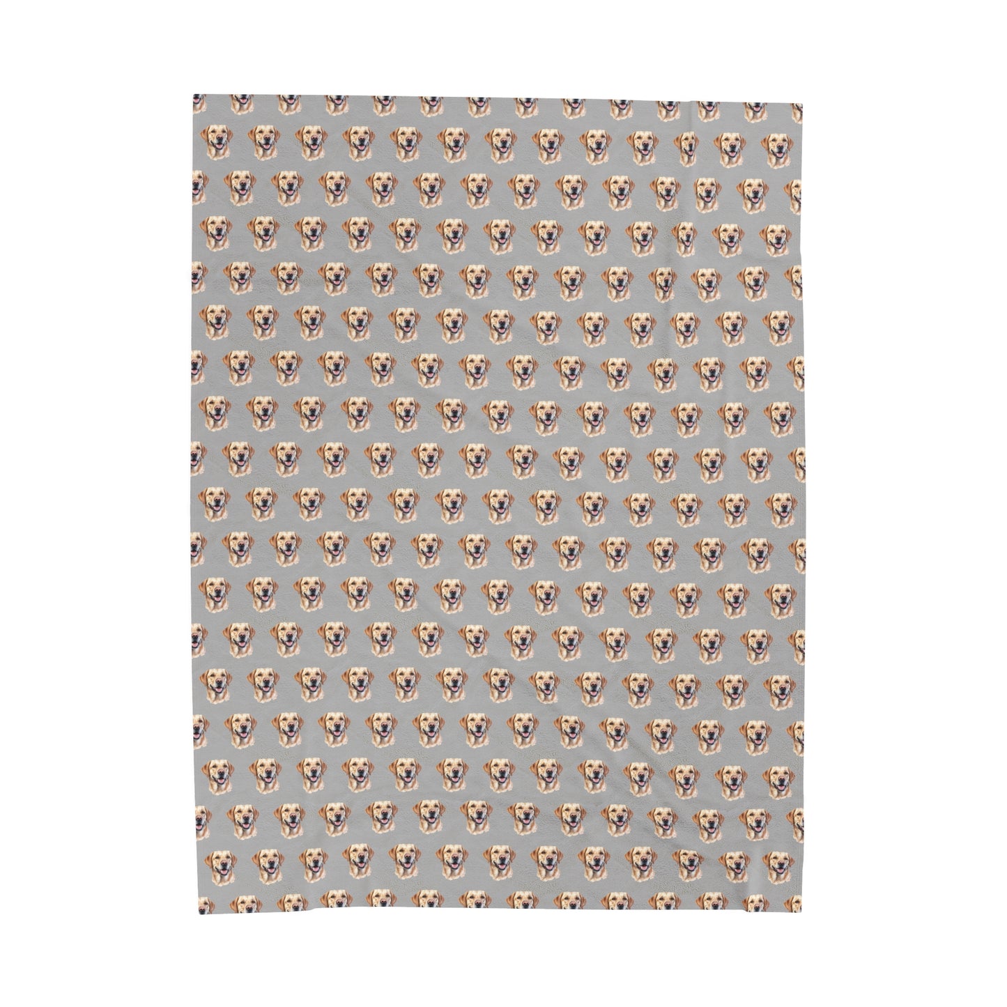 Labrador Retriever Velveteen Plush Blanket (Light Grey)