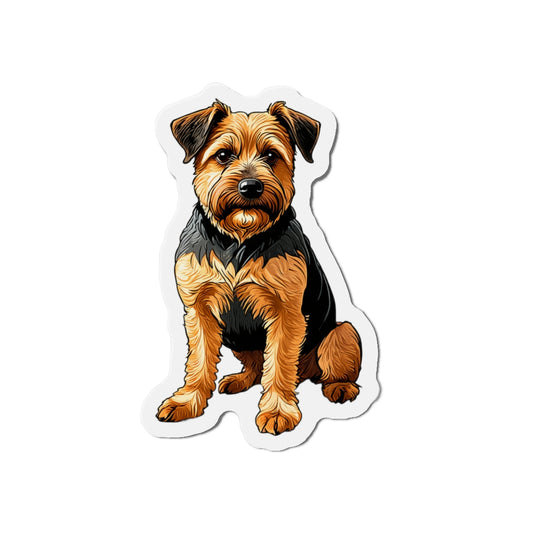Border Terrier Die-Cut Magnet - Cute Dog Breed Refrigerator Magnet, Pet Lover Gift, Animal Decor, Fridge Decoration, Puppy Art Magnet