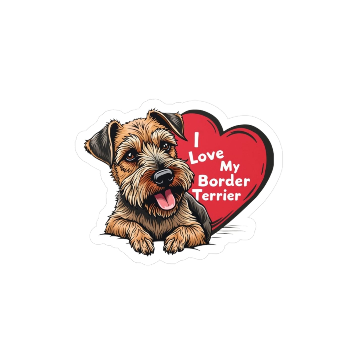 Border Terrier Kiss-Cut Vinyl Decals Stickers, Dog Lover Gift, Car Decals, Laptop Stickers, Pet Owner Gift, Animal Lover Decor