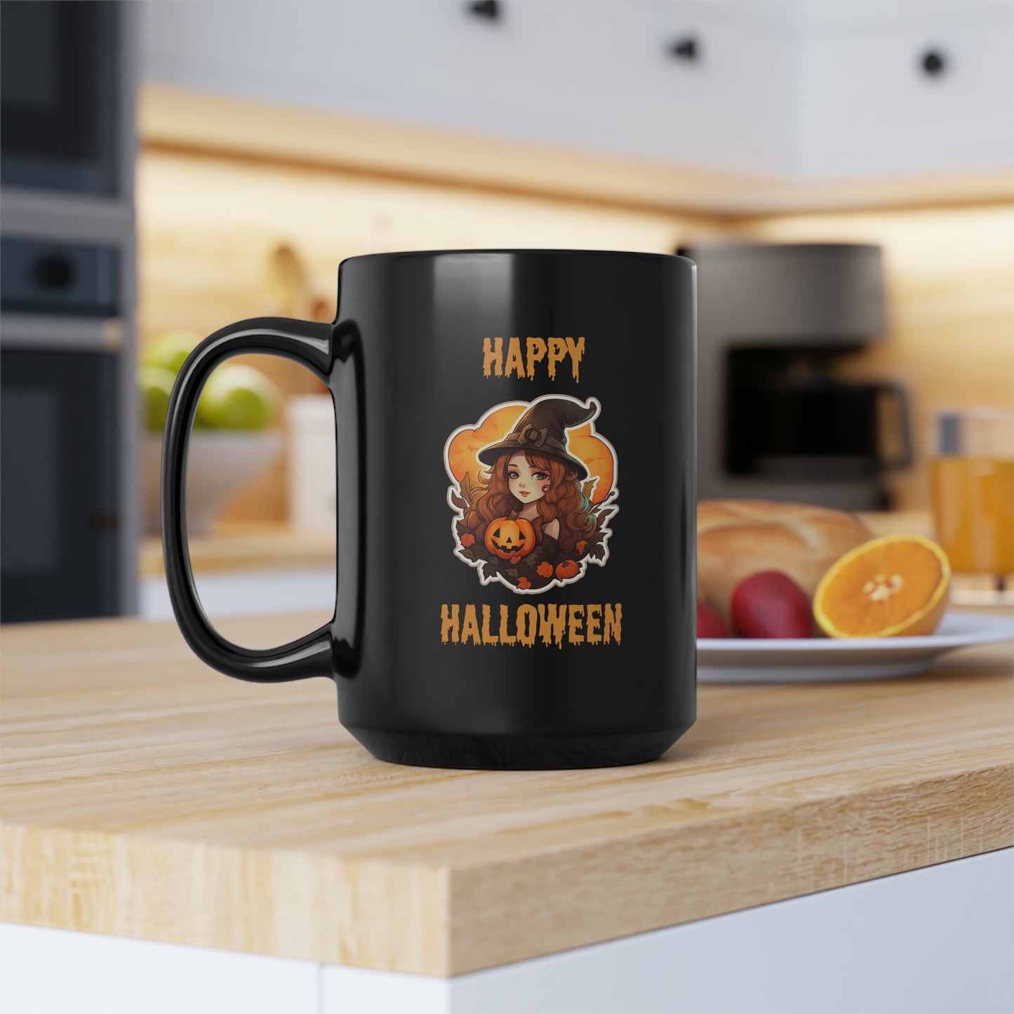 Happy Halloween Mug - 15oz Black Ceramic Mug