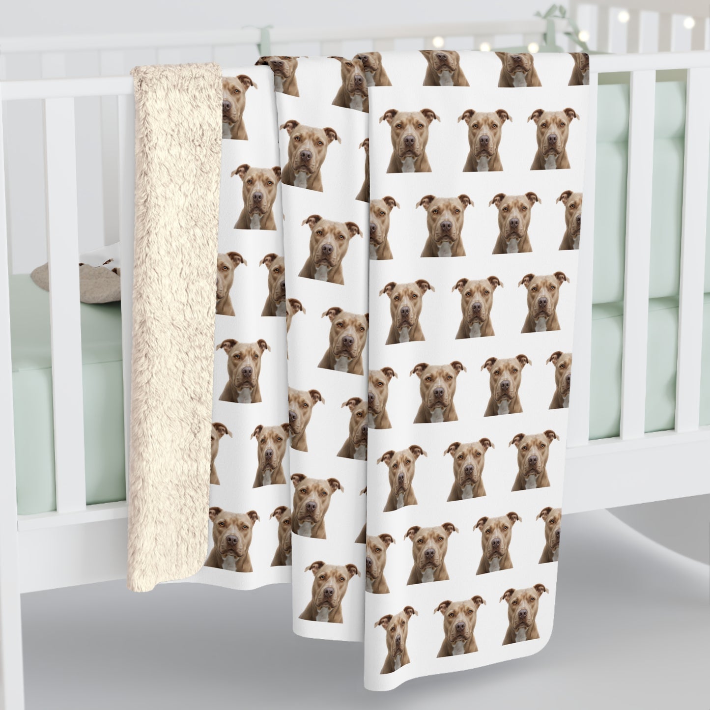 Sherpa Fleece Blanket - Pit Bull Design, Dog Lover Gift, Cozy Throw, Animal Print Decor, Pet Owner Present, Fuzzy Bedding