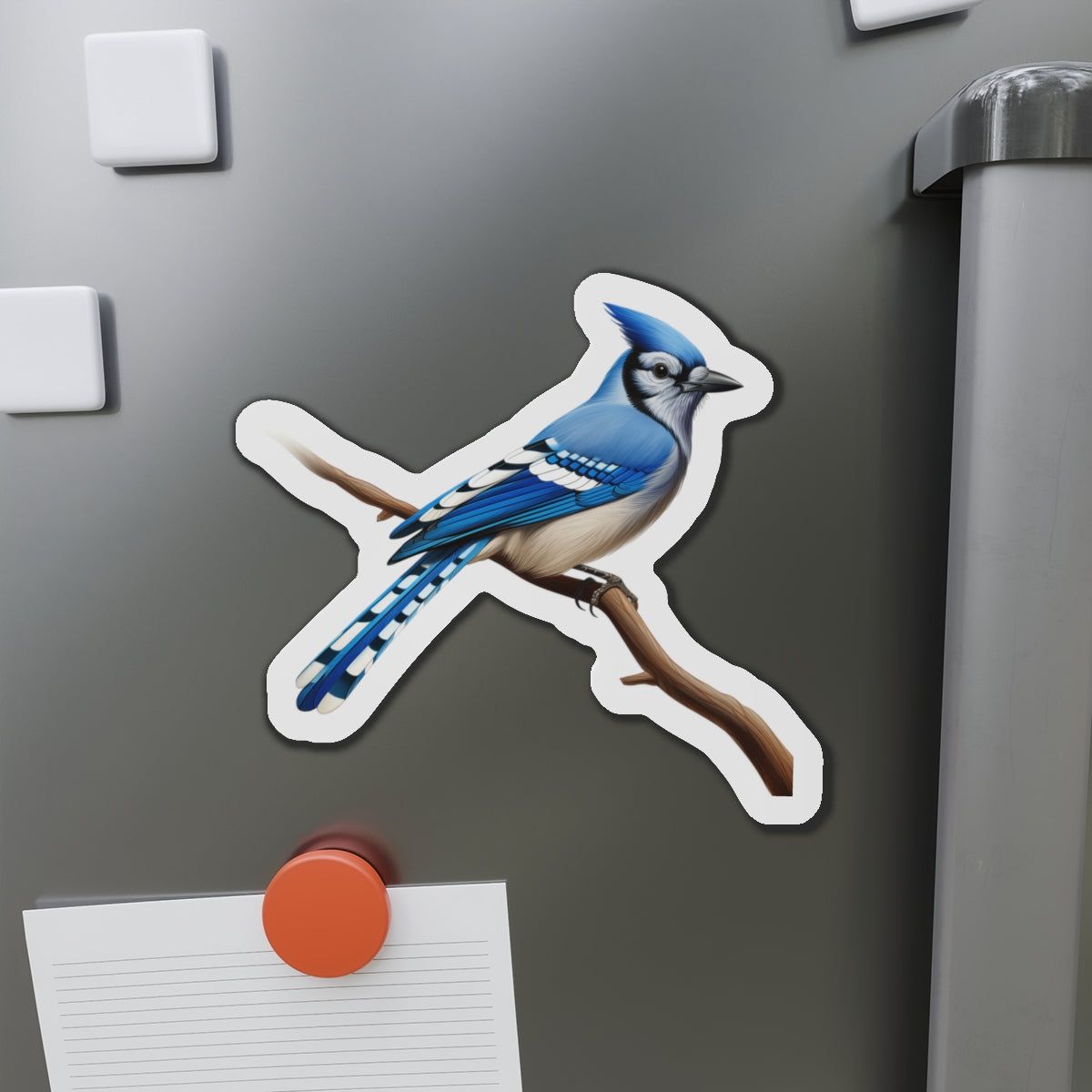 Blue Jay Magnet | Die Cut Bird Fridge Magnet | Bird Kitchen Decor | Bird Lover Magnet