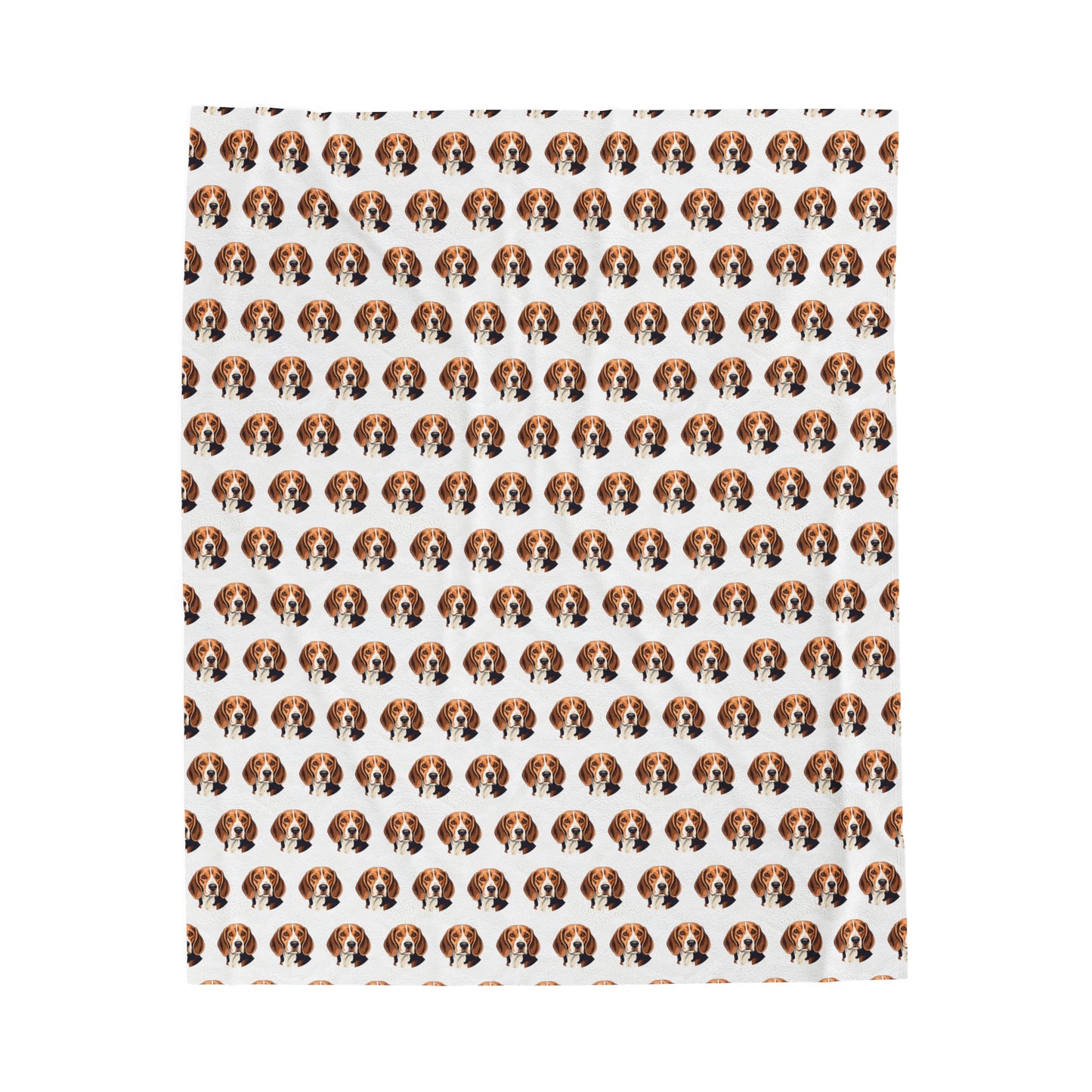 Beagle Velveteen Plush Blanket (White)