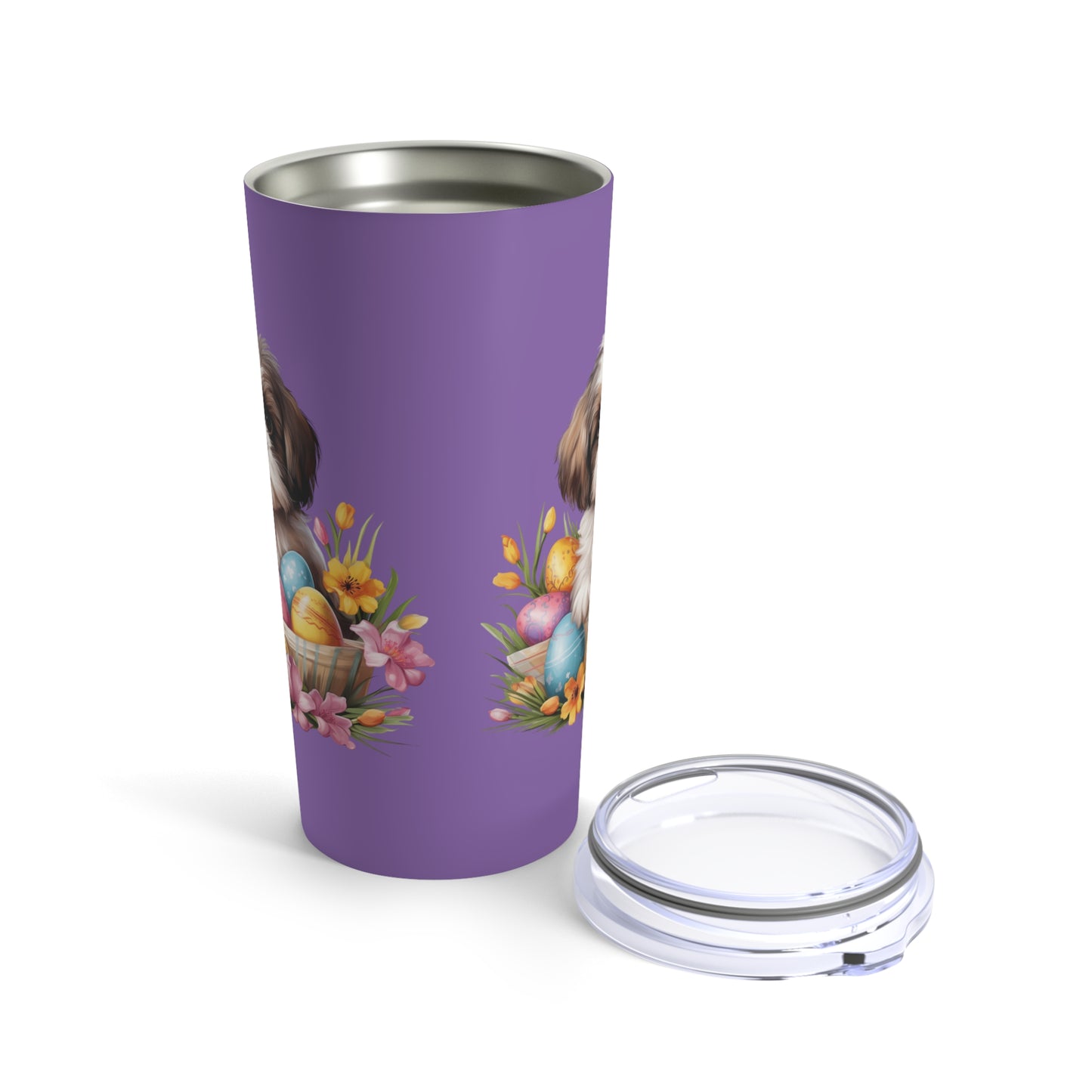 Shih Tzu Easter Stainless Steel Tumbler 20oz (Purple)
