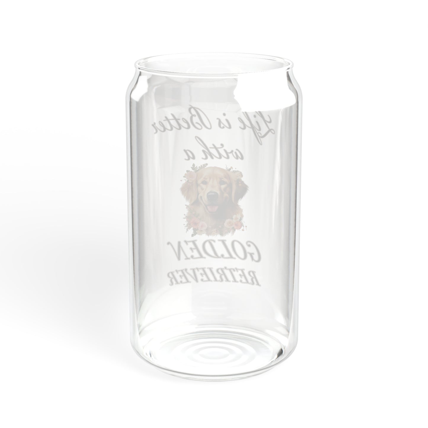 Golden Retriever Sipper Glass, 16oz