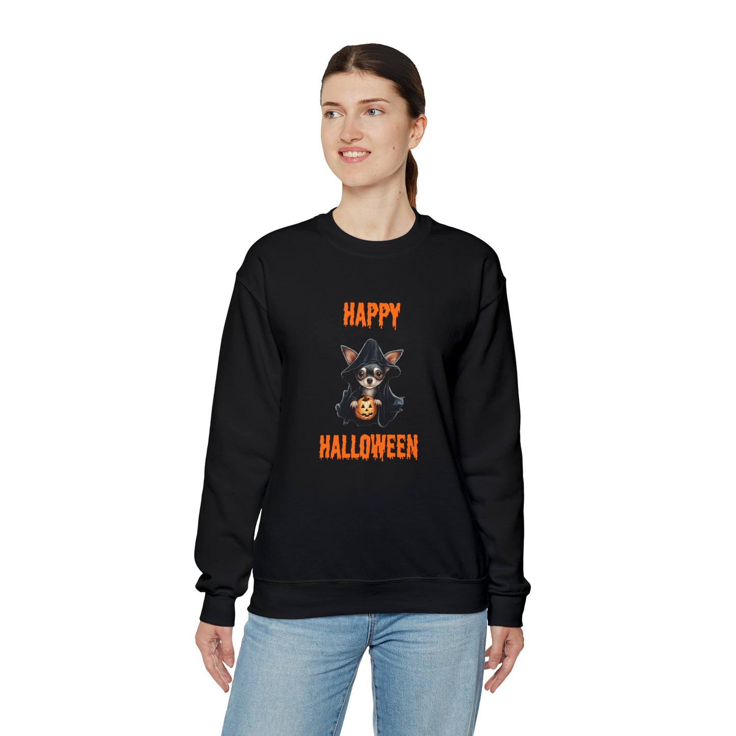 Chihuahua Happy Halloween Sweatshirt - Unisex Heavy Blend™ Crewneck Sweatshirt