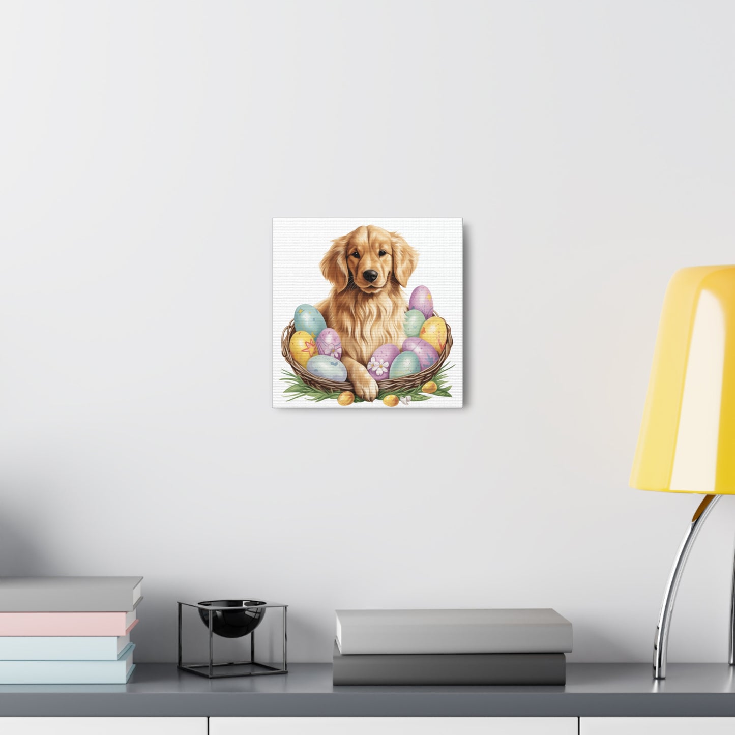 Golden Retriever Easter Wall Art - Spring Print - Canvas Gallery Wraps