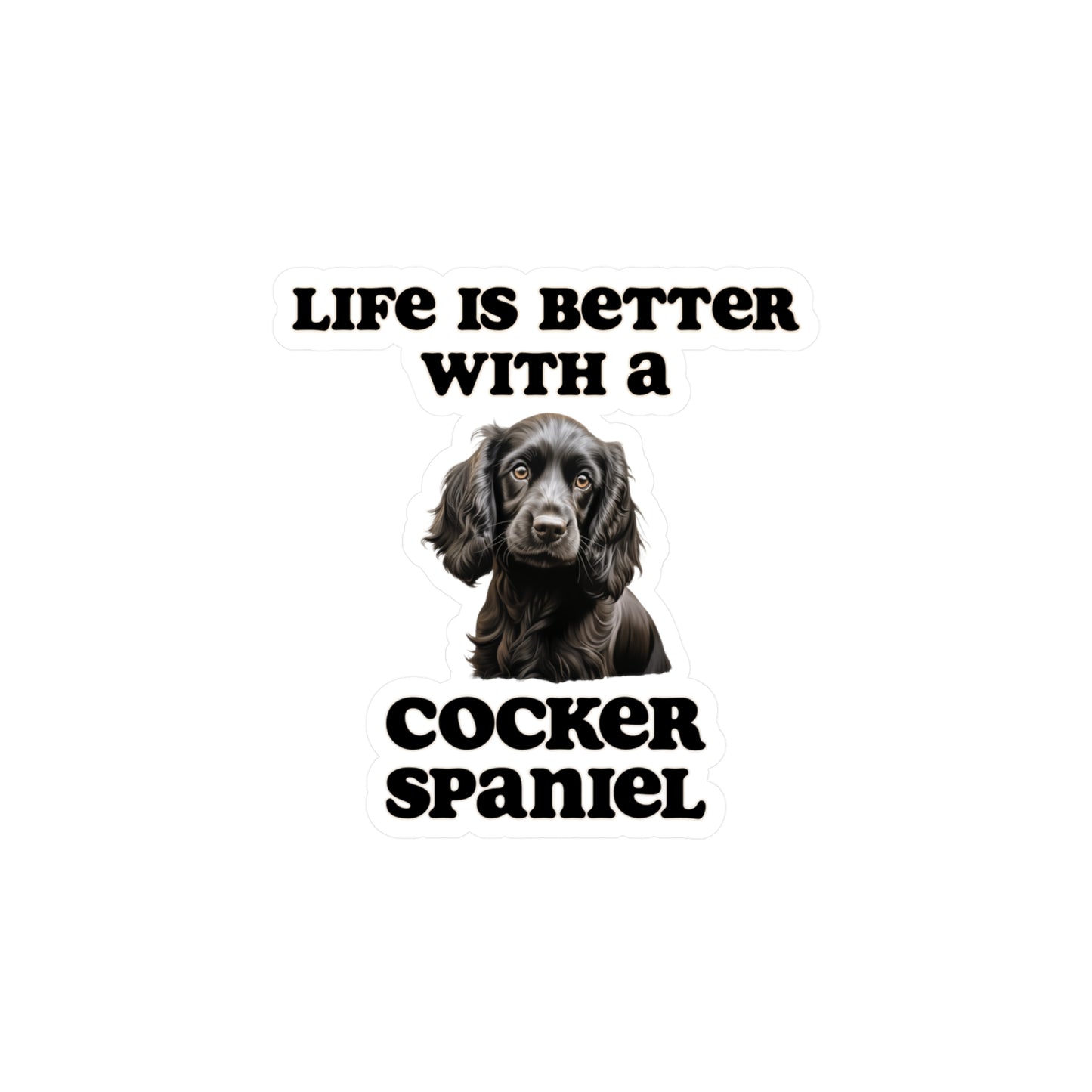 Black Cocker Spaniel Sticker - Kiss-Cut Vinyl Dog Decals