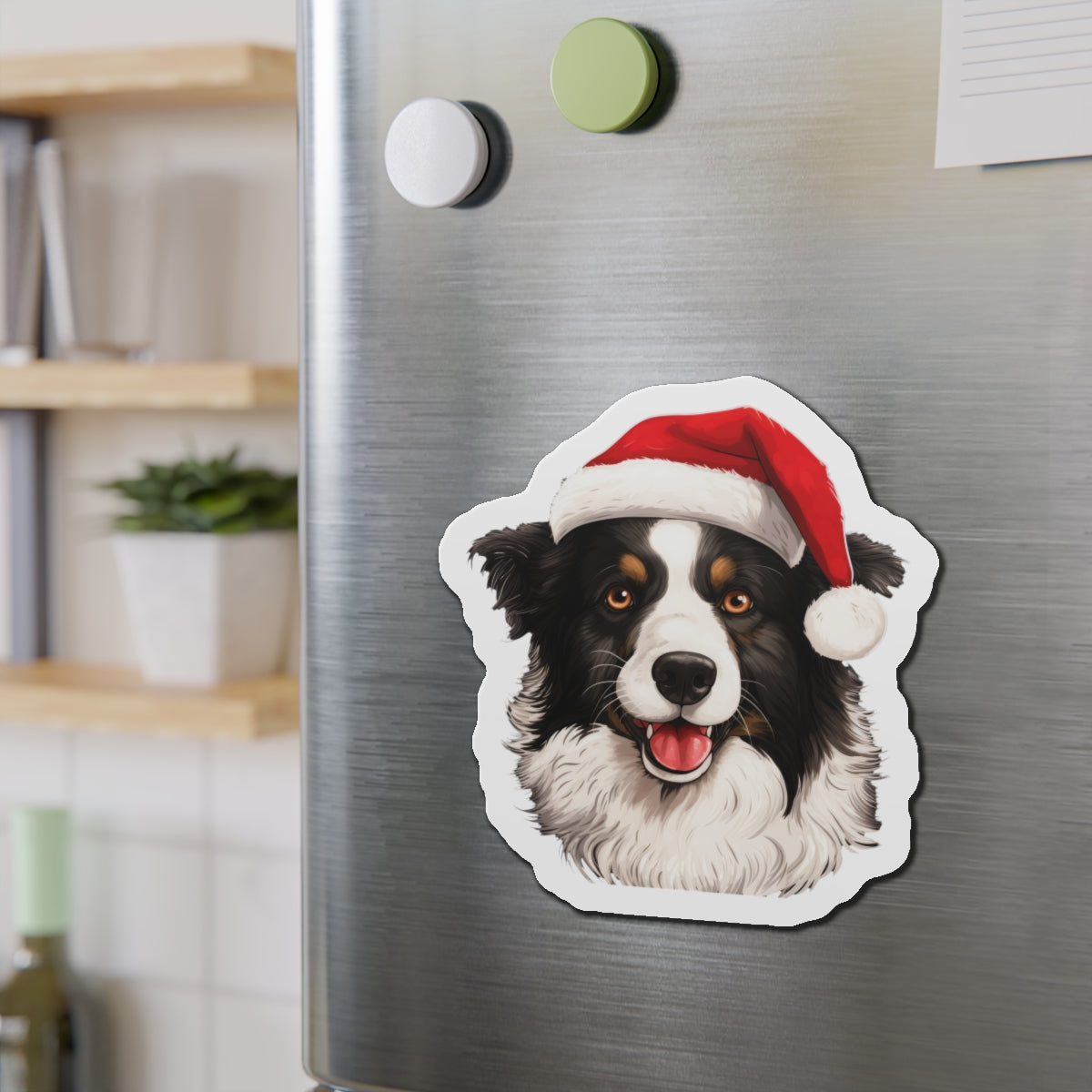 Christmas Collie Magnet - Die Cut
