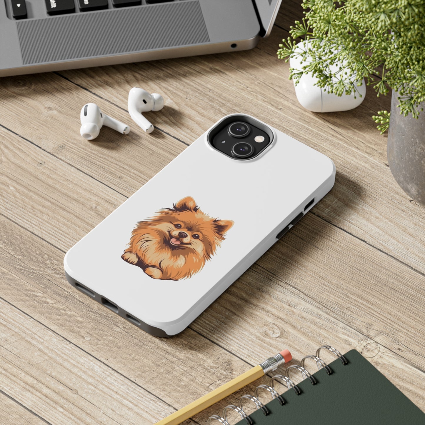 White Pomeranian Tough Phone Case