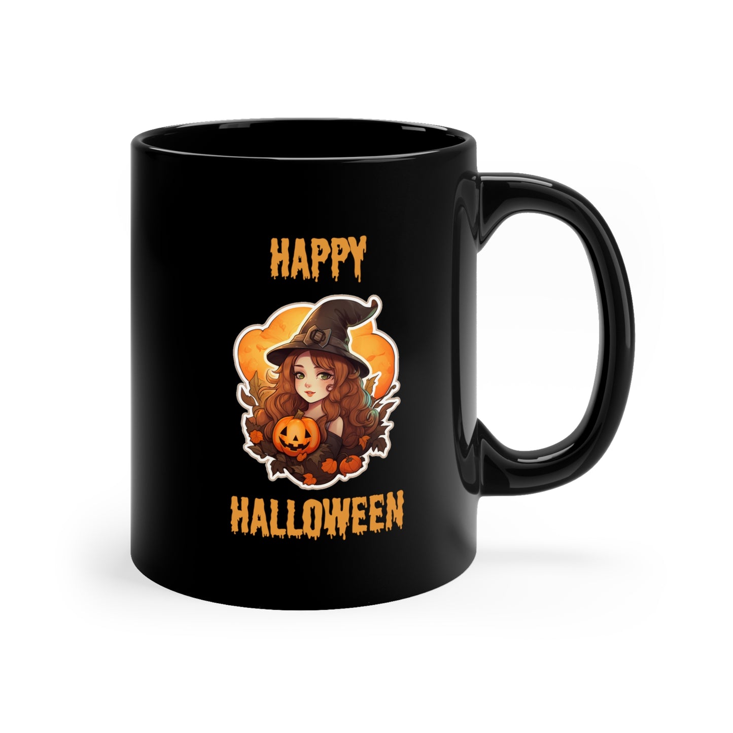 Happy Halloween Black Ceramic Mug 11 oz