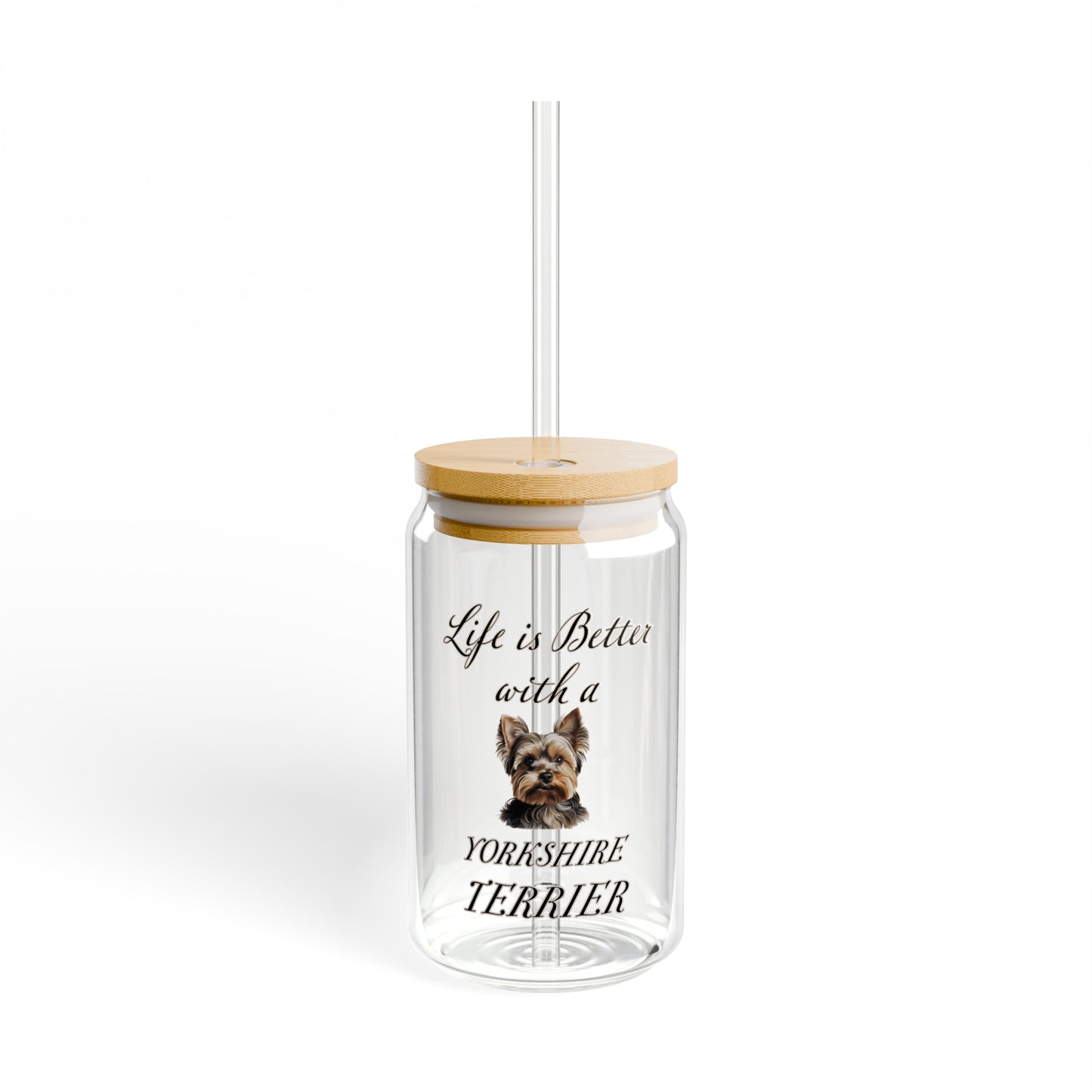 Yorkshire Terrier Sipper Glass, 16oz