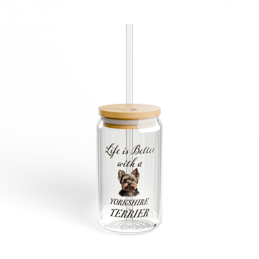 Yorkshire Terrier Sipper Glass, 16oz