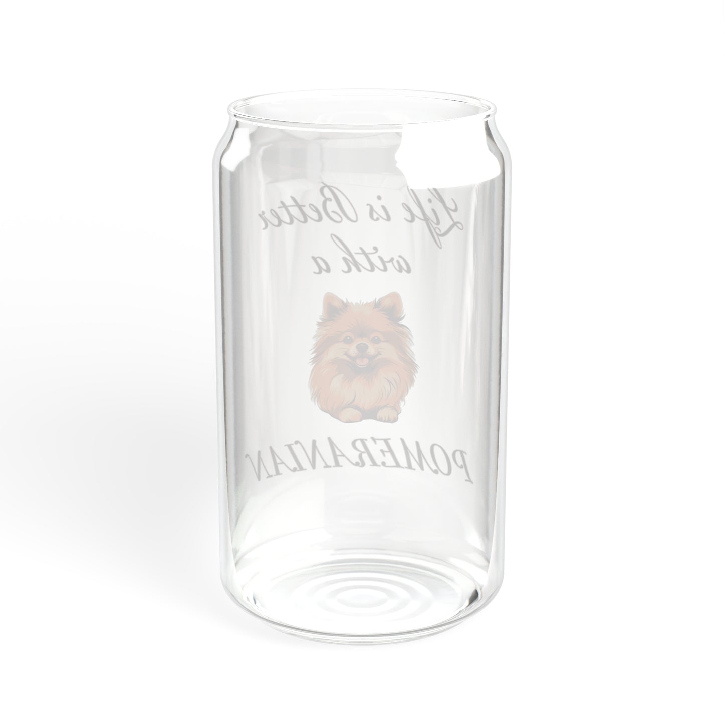 Pomeranian Sipper Glass, 16oz