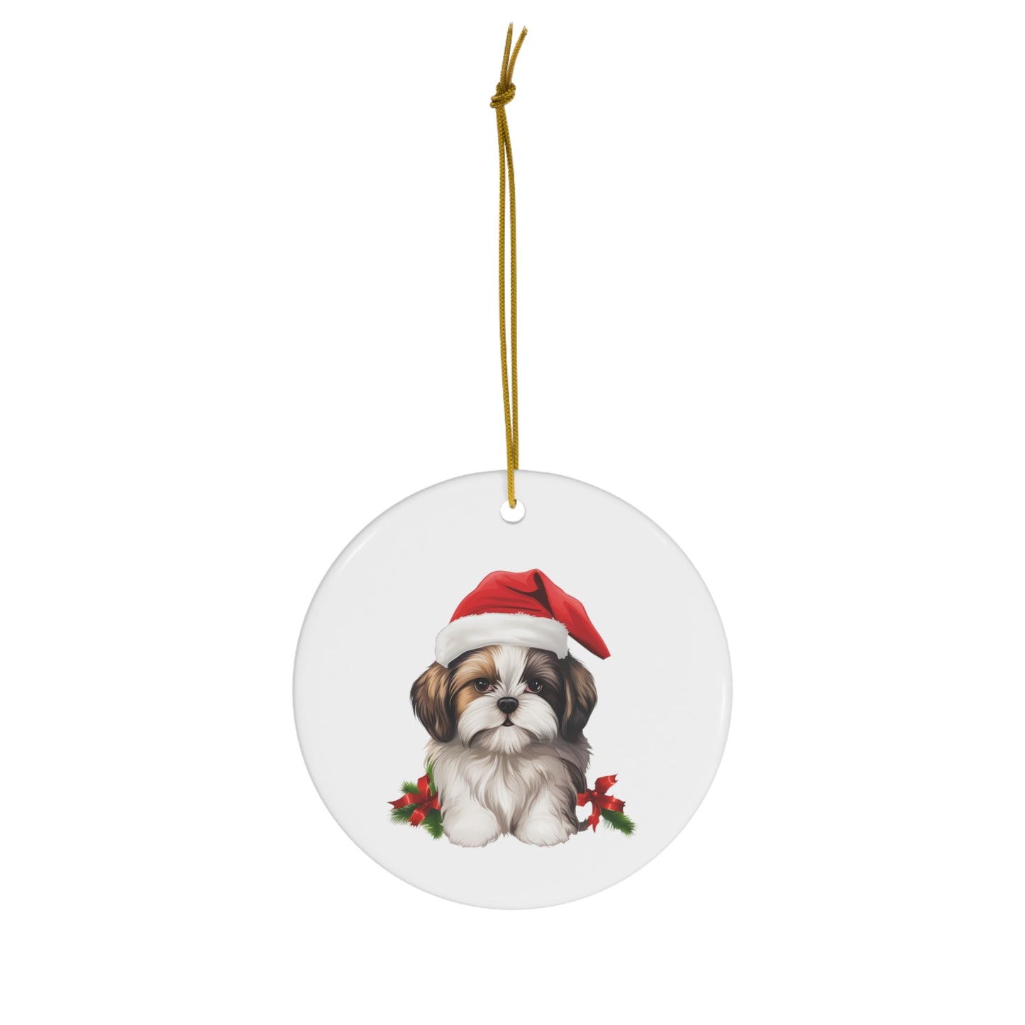 Shih Tzu Christmas Ornament - Ceramic