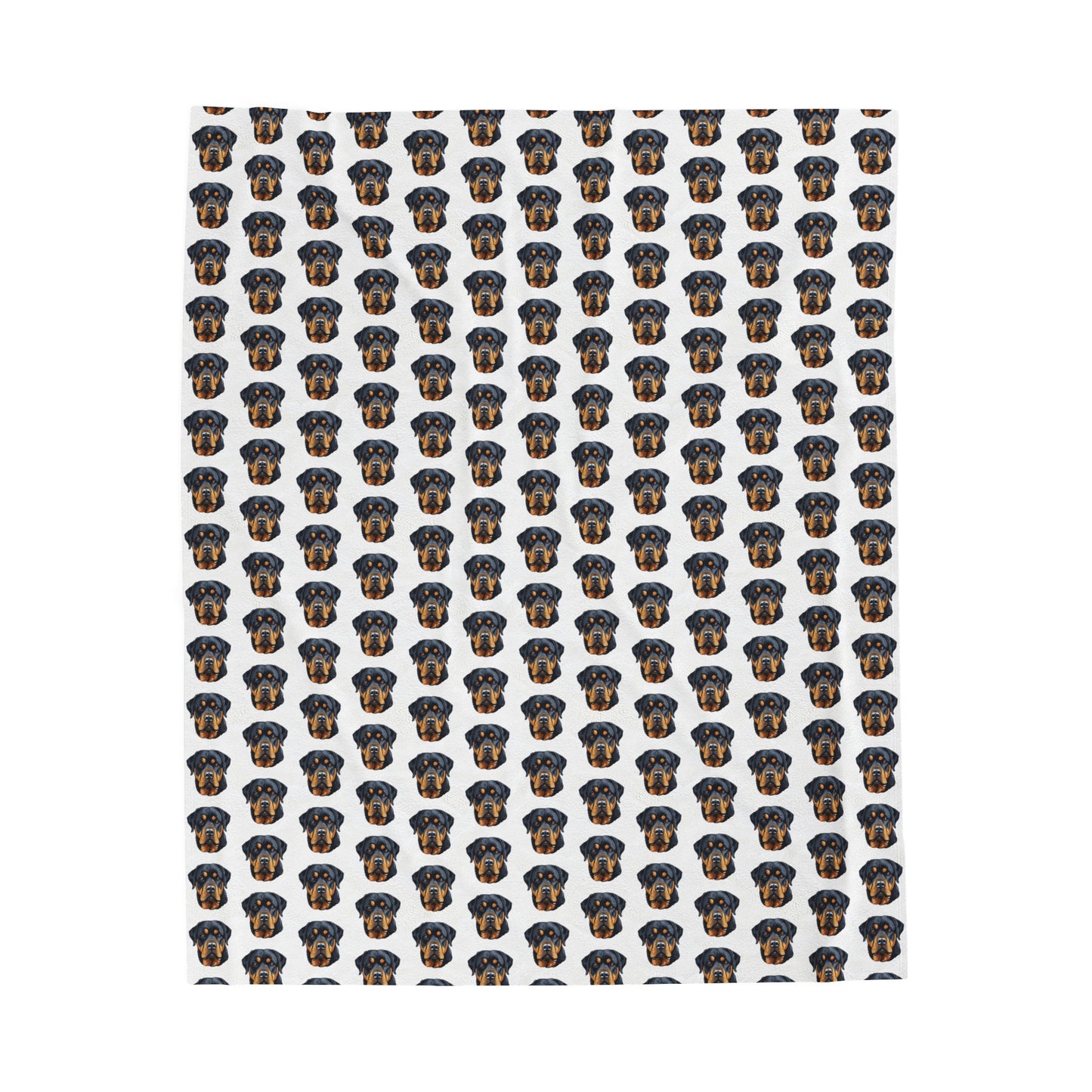 Rottweiler Velveteen Plush Blanket (White)