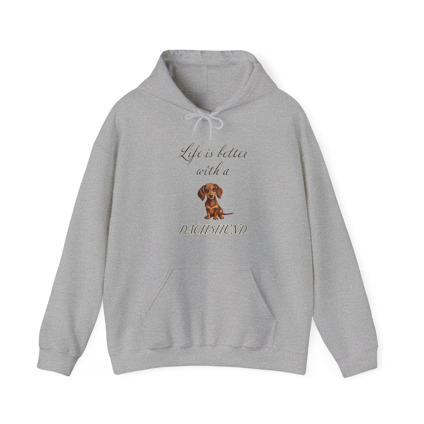 Life is Better with a Dachshund Hoodie - Unisex Heavy Blend Hooded Dog Mom or Dog Dad Sweatshirt, gift for Dog Mom, Gift for Dog Dad