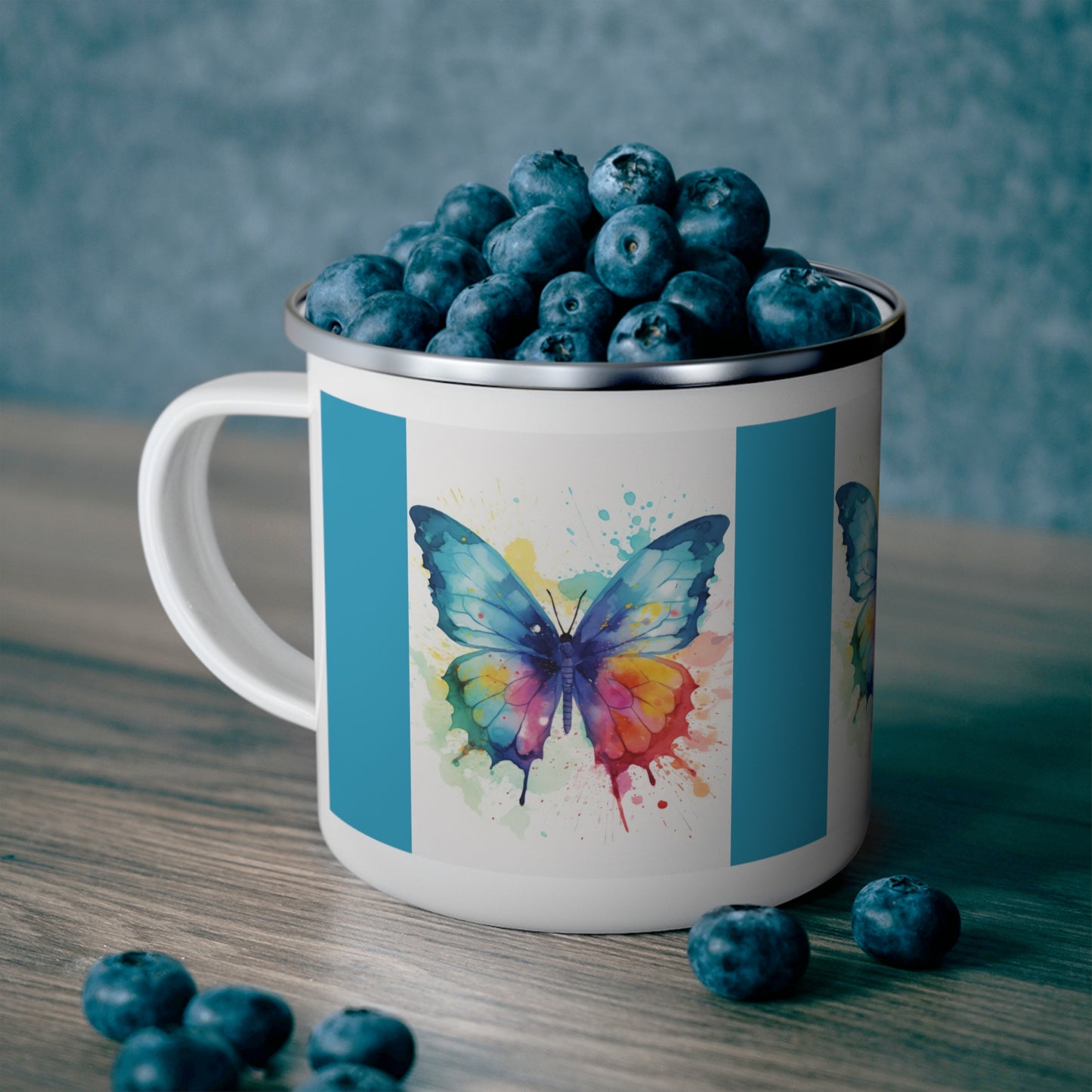 Butterfly Enamel Camping Mug
