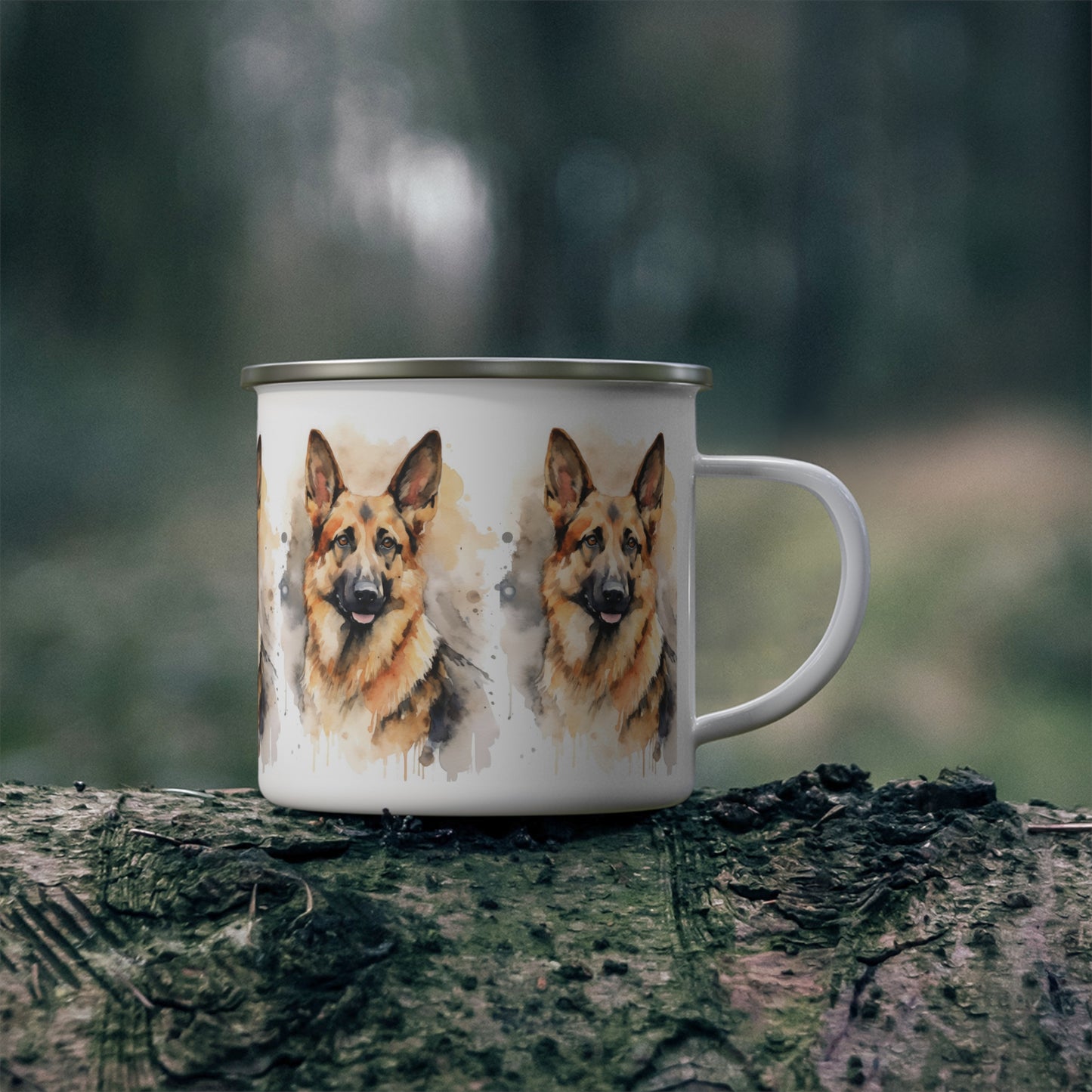 German Shepherd Enamel Camping Mug