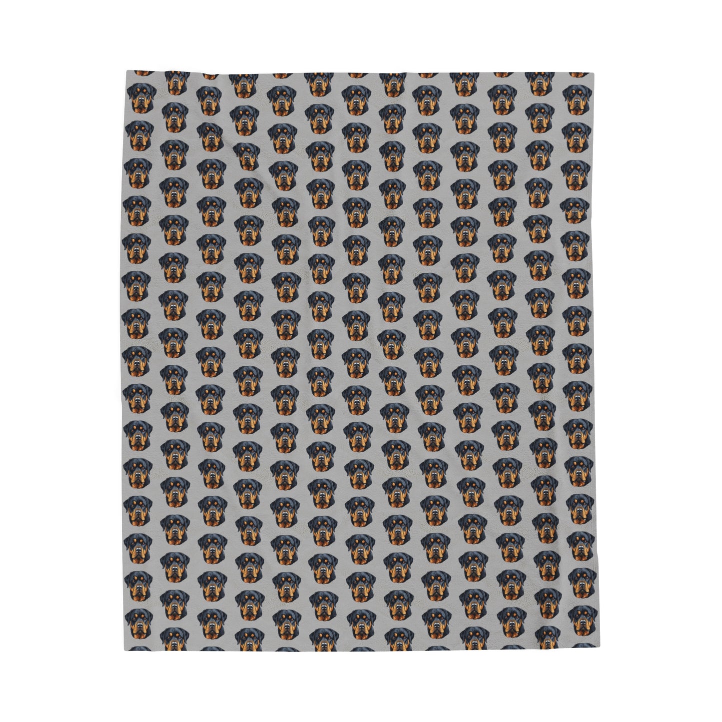 Rottweiler Velveteen Plush Blanket (Light Grey)
