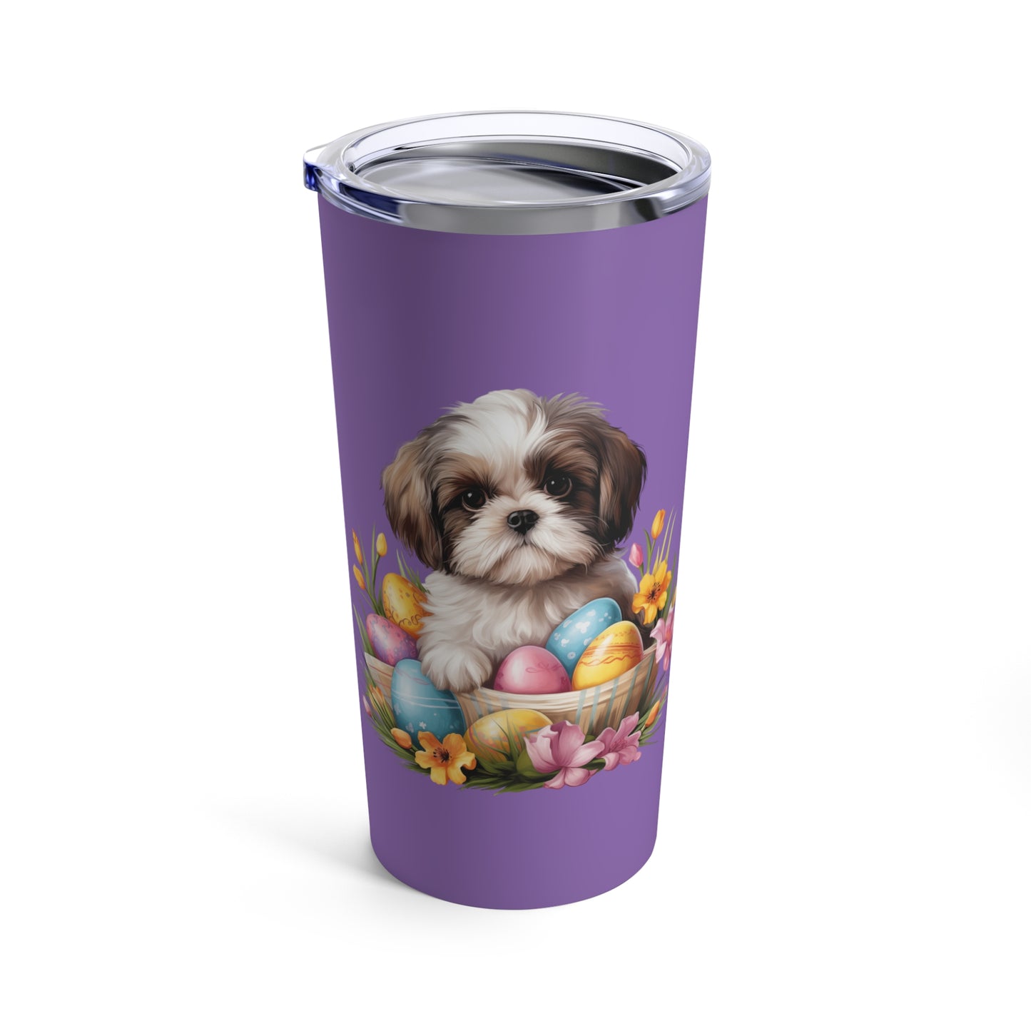 Shih Tzu Easter Stainless Steel Tumbler 20oz (Purple)