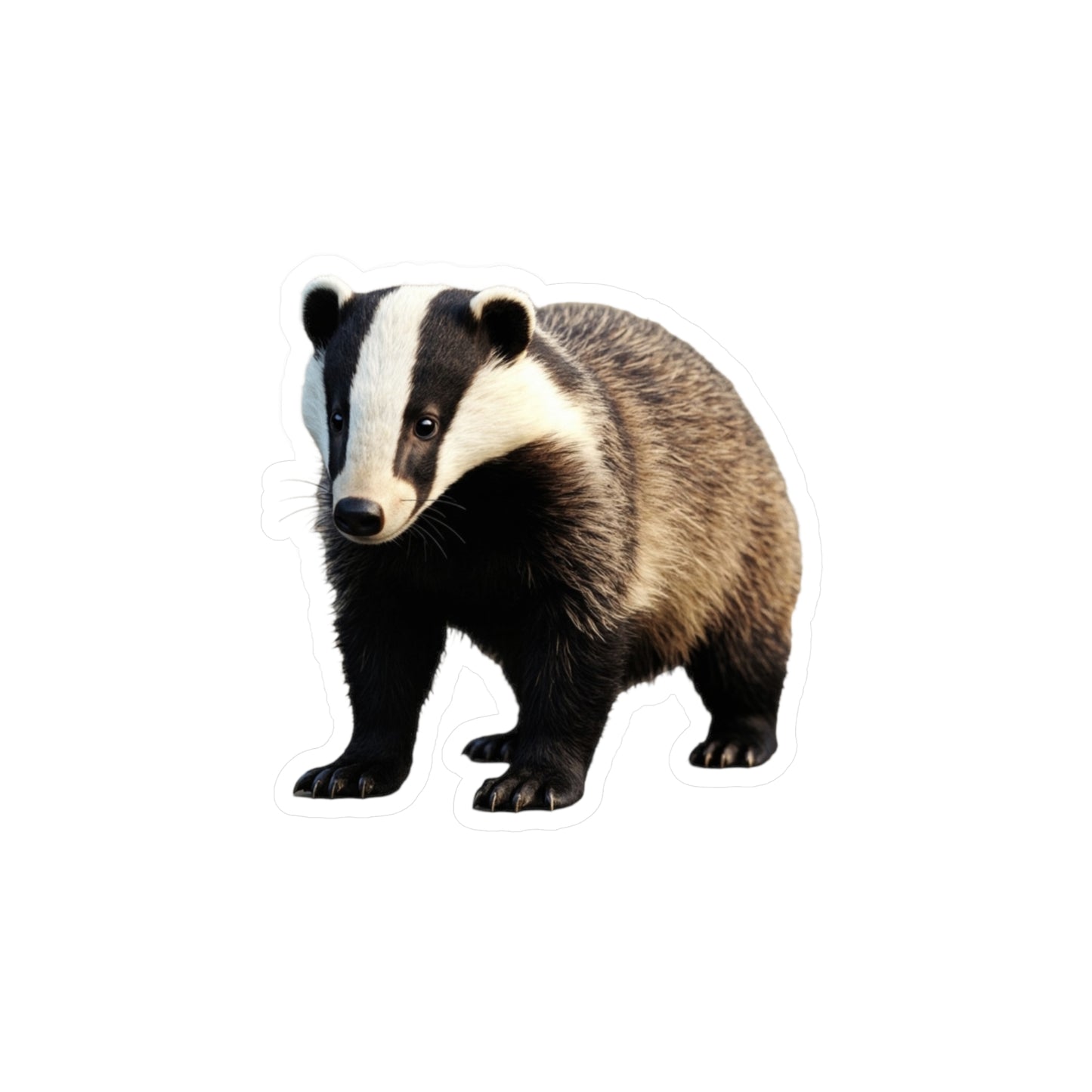 Badger Sticker Decal, Nature Animal Lover Gift, Laptop Water Bottle Phone Decal, Car Bumper Sticker, Wildlife Vinyl Sticker
