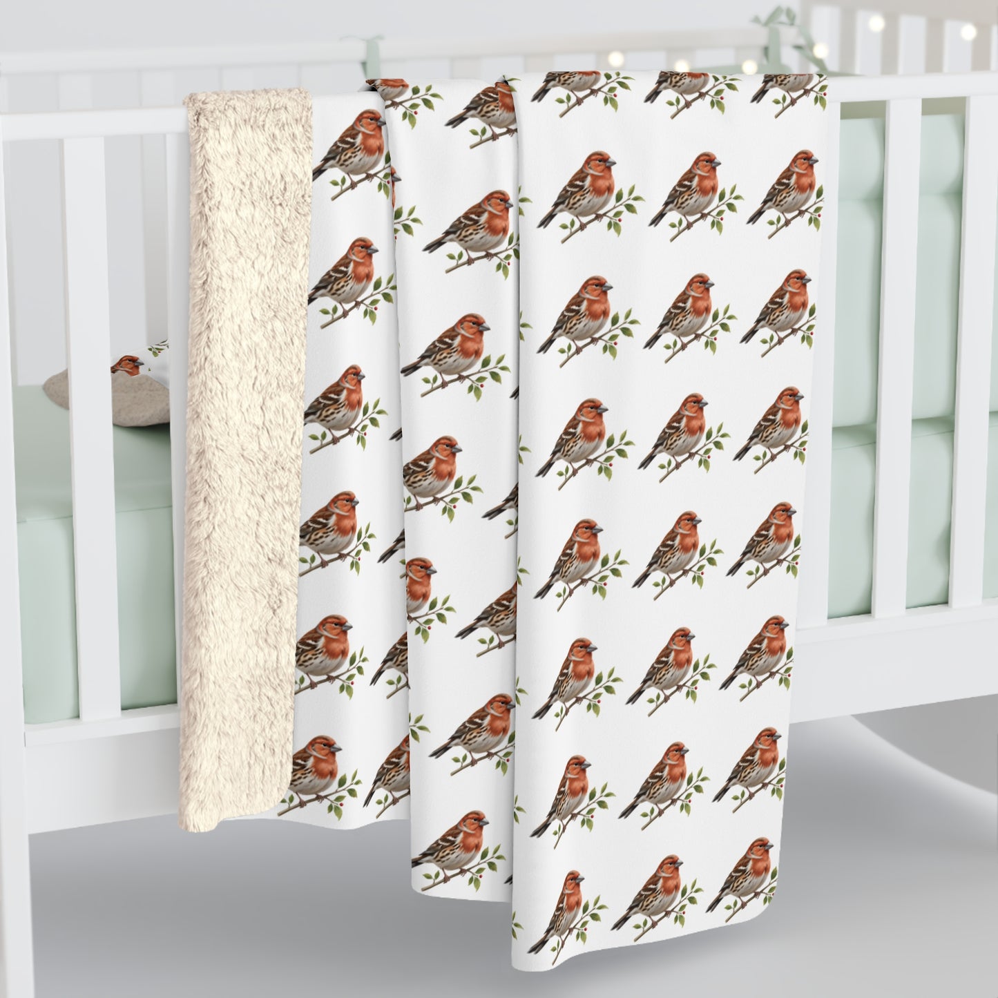 Cozy Finch Sherpa Fleece Blanket - Soft Throw for Relaxation, Home Decor, Gift, Bird Lovers, Holiday Comfort