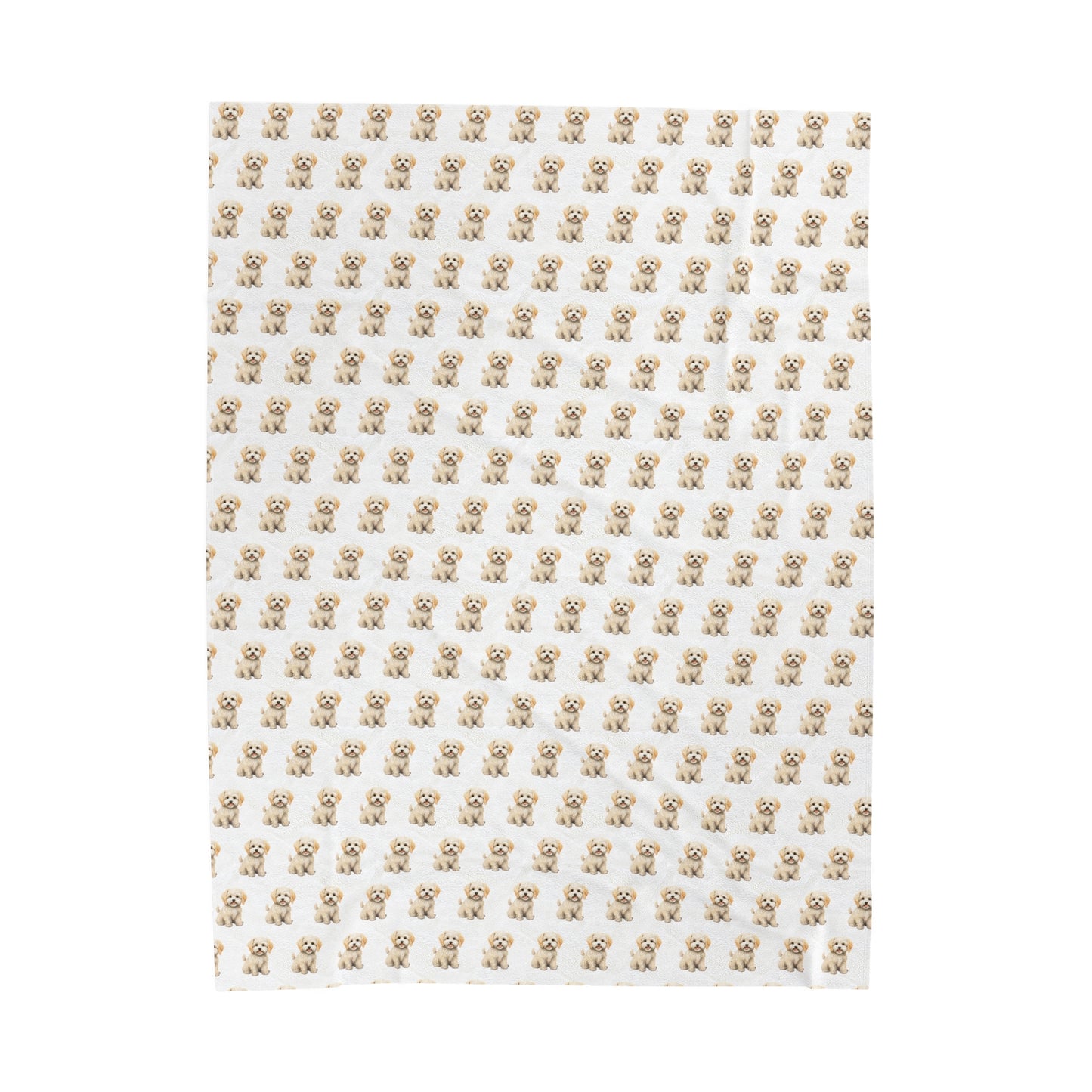 Maltipoo Velveteen Plush Blanket (White)