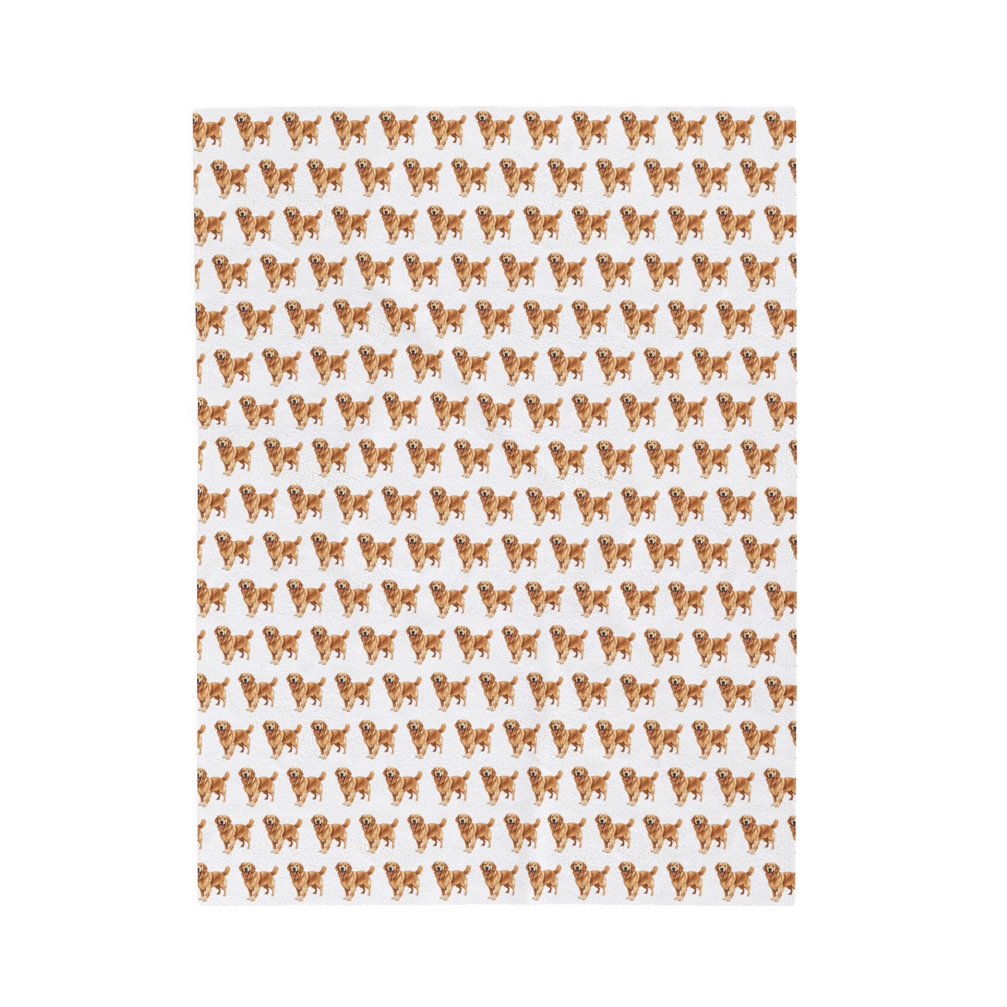 Golden Retriever Velveteen Plush Blanket (White)