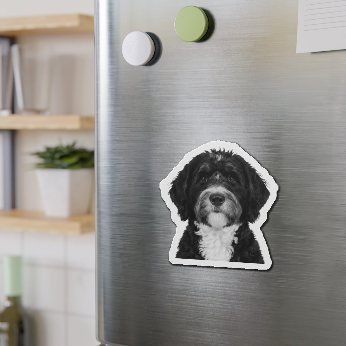 Bernedoodle Die-Cut Magnet - Bernese Mountain Dog and Poodle Mix, Cute Pet Gift, Fridge Decor, Animal Lover, Dog Mom, Puppy Art