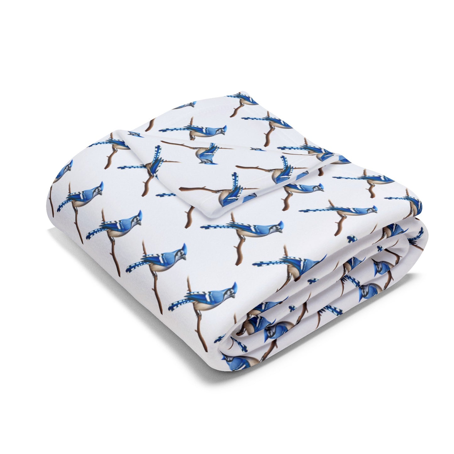 Blue Jay Blanket | Arctic Fleece Blanket | Bird Bedding | Bird Lover Gift | Bird Throw