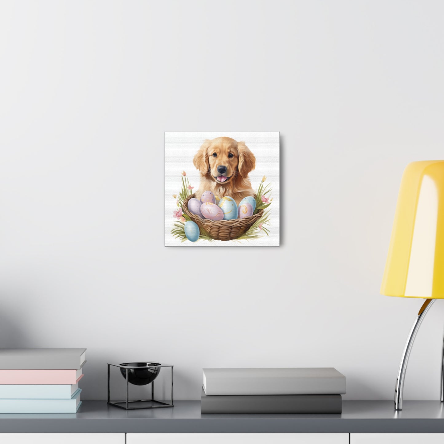 Golden Retriever Easter Wall Art - Spring Print - Canvas Gallery Wraps