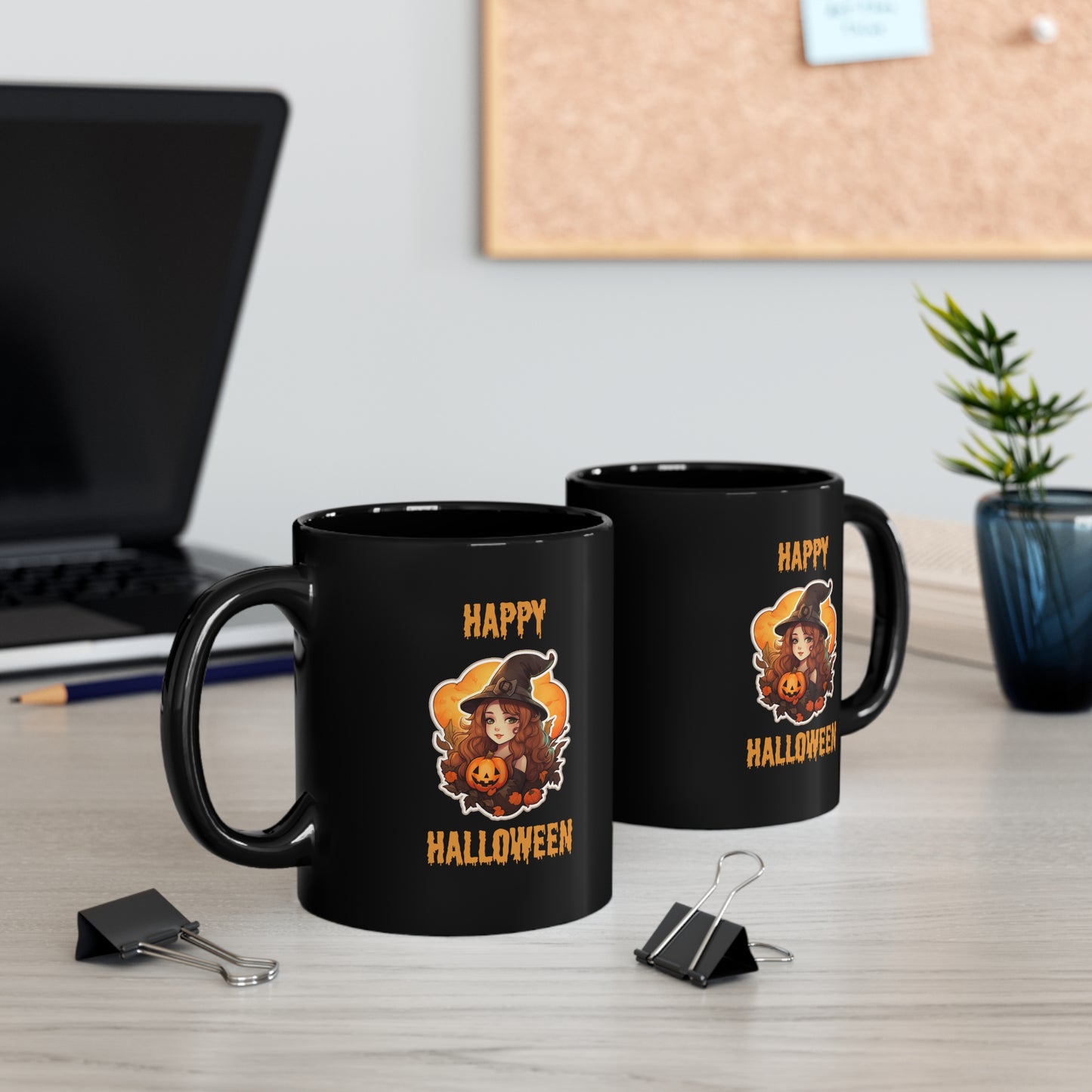 Happy Halloween Black Ceramic Mug 11 oz