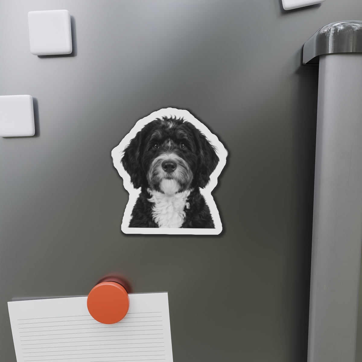 Bernedoodle Die-Cut Magnet - Bernese Mountain Dog and Poodle Mix, Cute Pet Gift, Fridge Decor, Animal Lover, Dog Mom, Puppy Art
